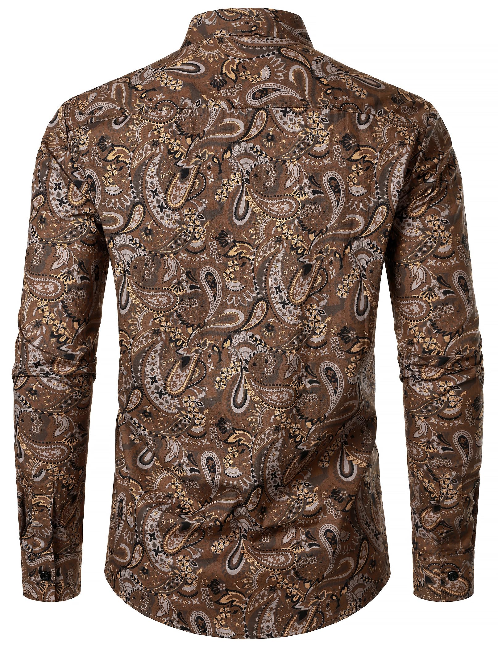 JOGAL Camisa de manga larga para hombre de corte regular con estampado floral