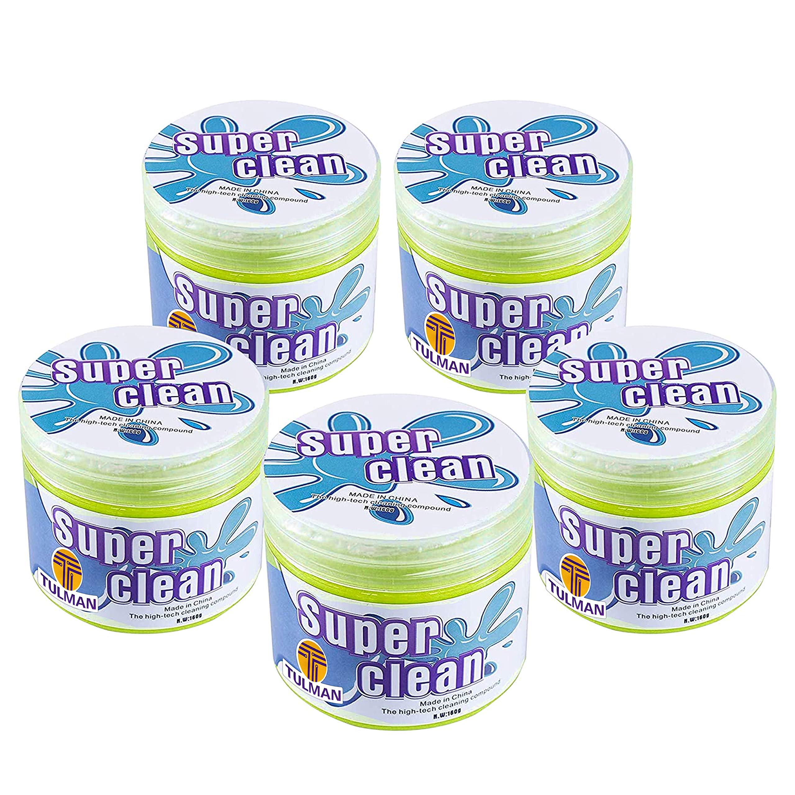 TULMAN 5 Pack Magic Gel Cleaner for Car Interior Dust Cleaner for Keyboard Computer Laptop Home & Office Window Grill Electronics Cleaning Gel – Green-image-8