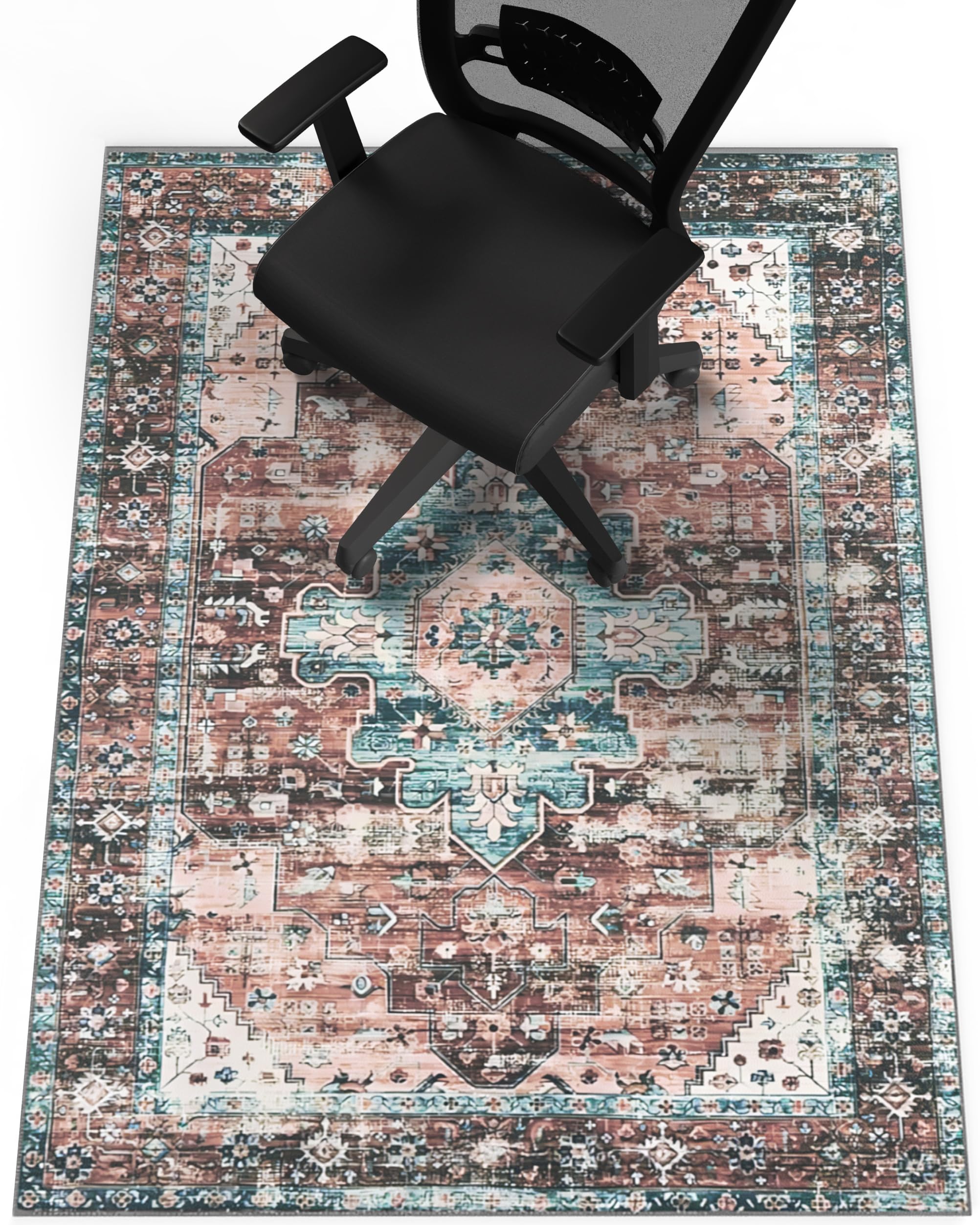 Office Chair Mat for Hardwood Floor -Heavy-Duty Floor Mat for Office Chair - Scratch-Resistant and Non-Slip Computer Chair Mat, Wood and Tile Protection for Office & Home, Brown 48" x 60"