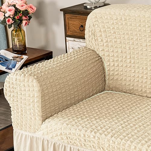 Miniatura 5 de Chun YI - Funda de sofá universal para sofá y sofá de alta elasticidad, resistente, antideslizante, con falda