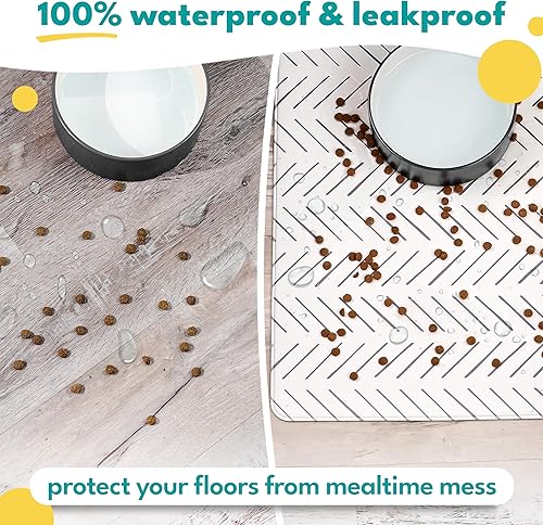 Miniatura 2 de NALALAS Tapete bohemio grande impermeable para perros, tapete de comida y agua, tapete de comida para mascotas, tapete de comida para gatos, tapete