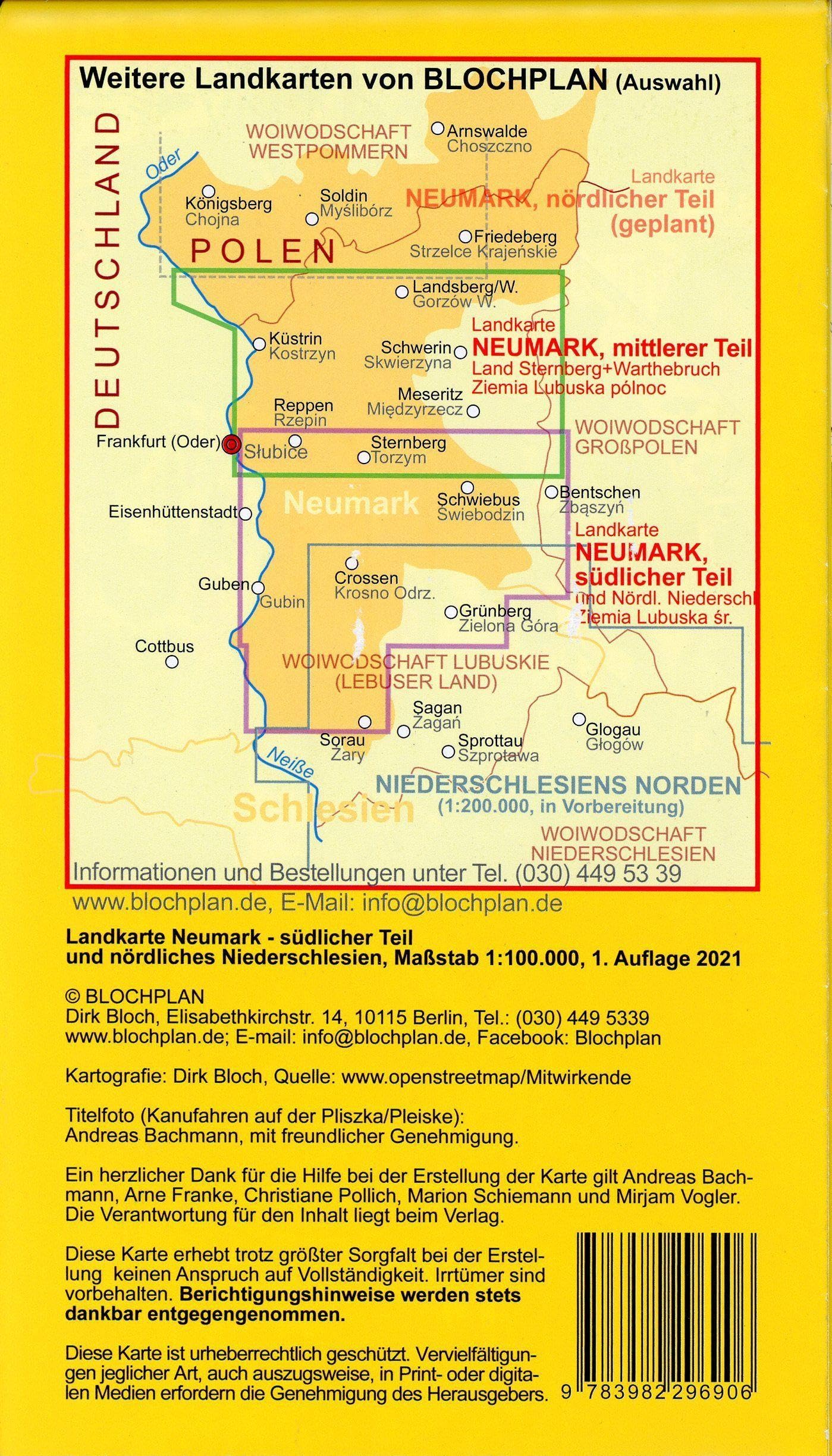 Landkarte Neumark - südlicher Teil 1:100 000: und nördliches Niederschlesien