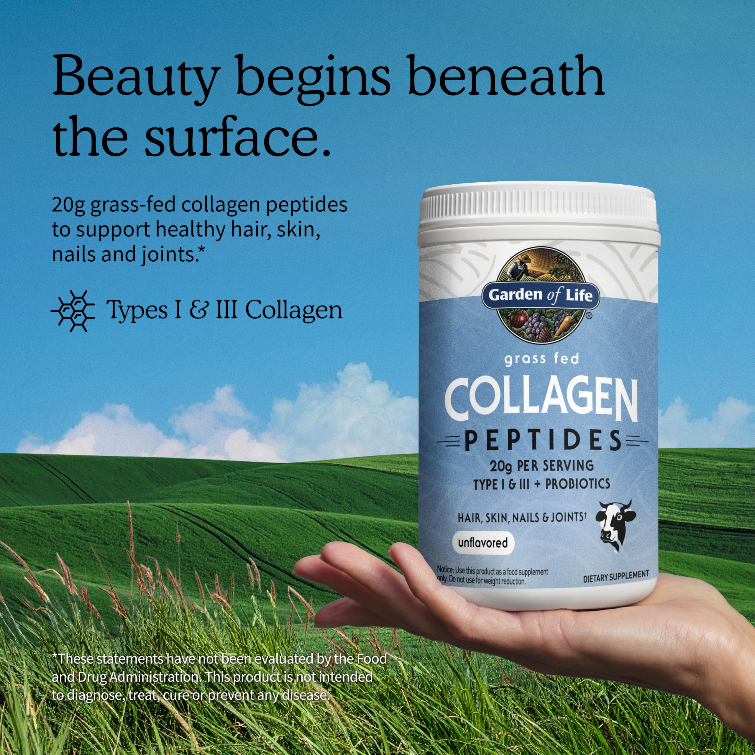 Garden of Life Grass Fed Collagen Powder, Unflavored, 14 Servings — Amazon image 2