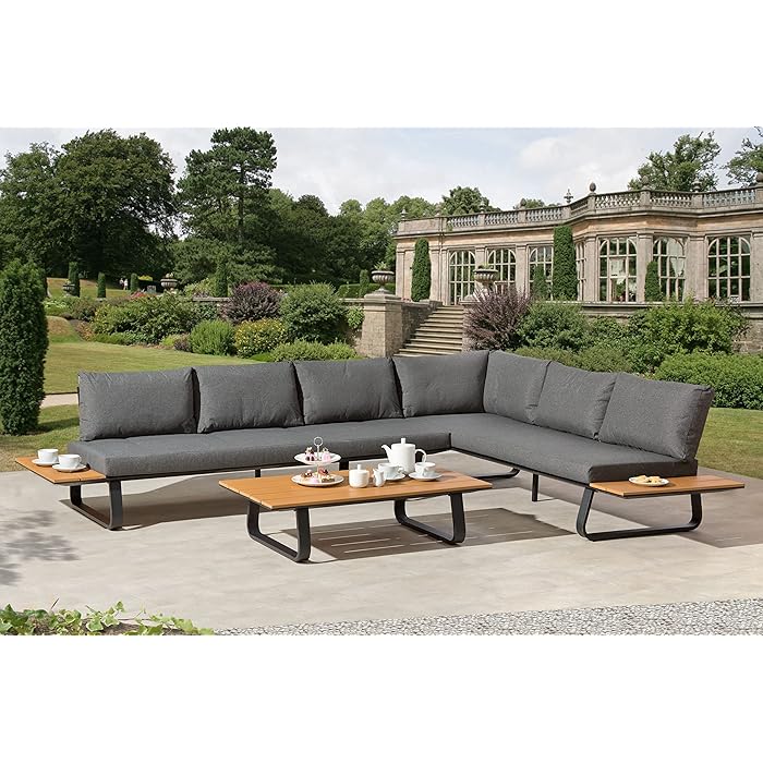 Buy GSD Cargo Aluminium L Shape Garden Furniture Lounge Set, Polywood