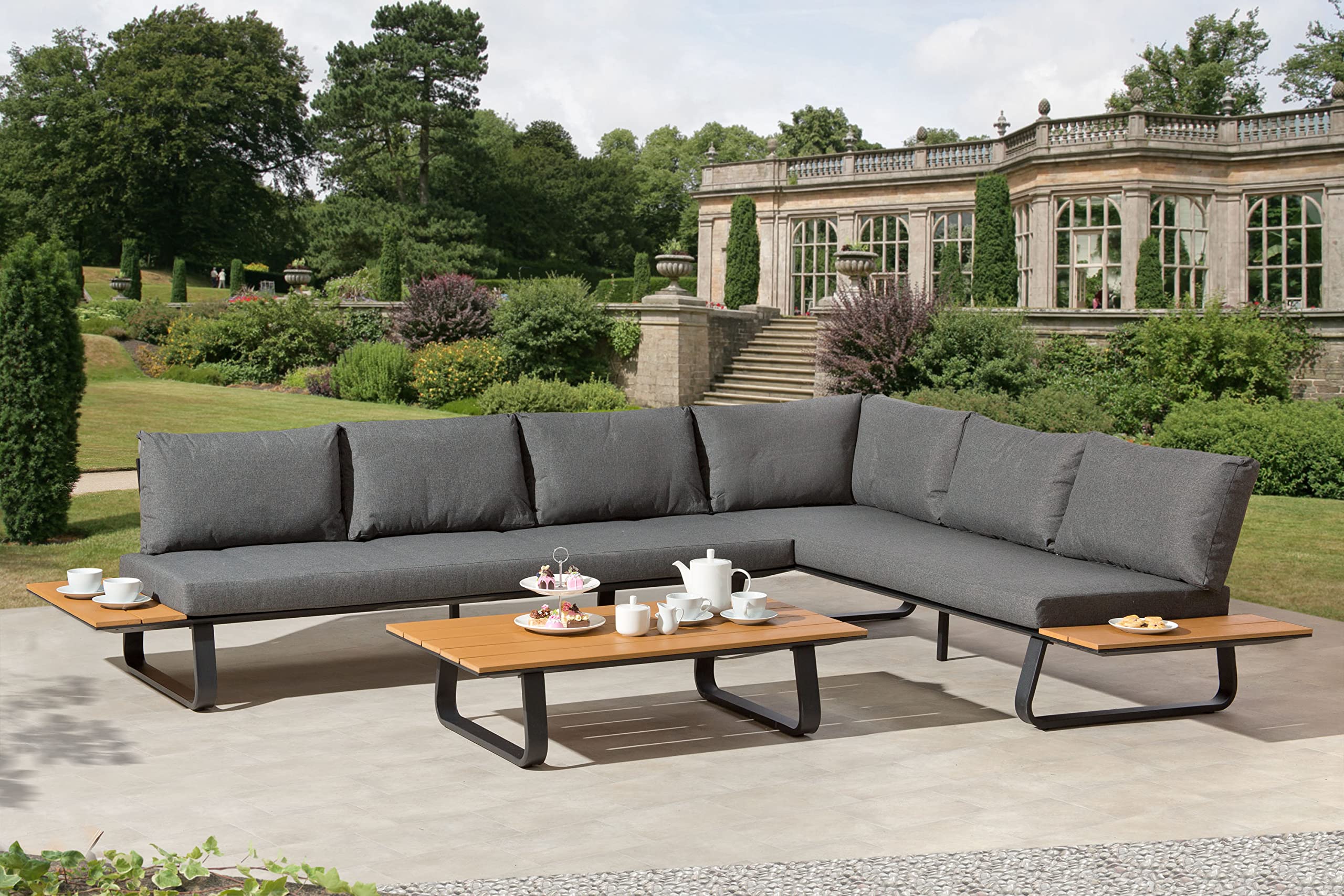 Sudzendf 5piece wicker outdoor patio sectional set lshaped garden