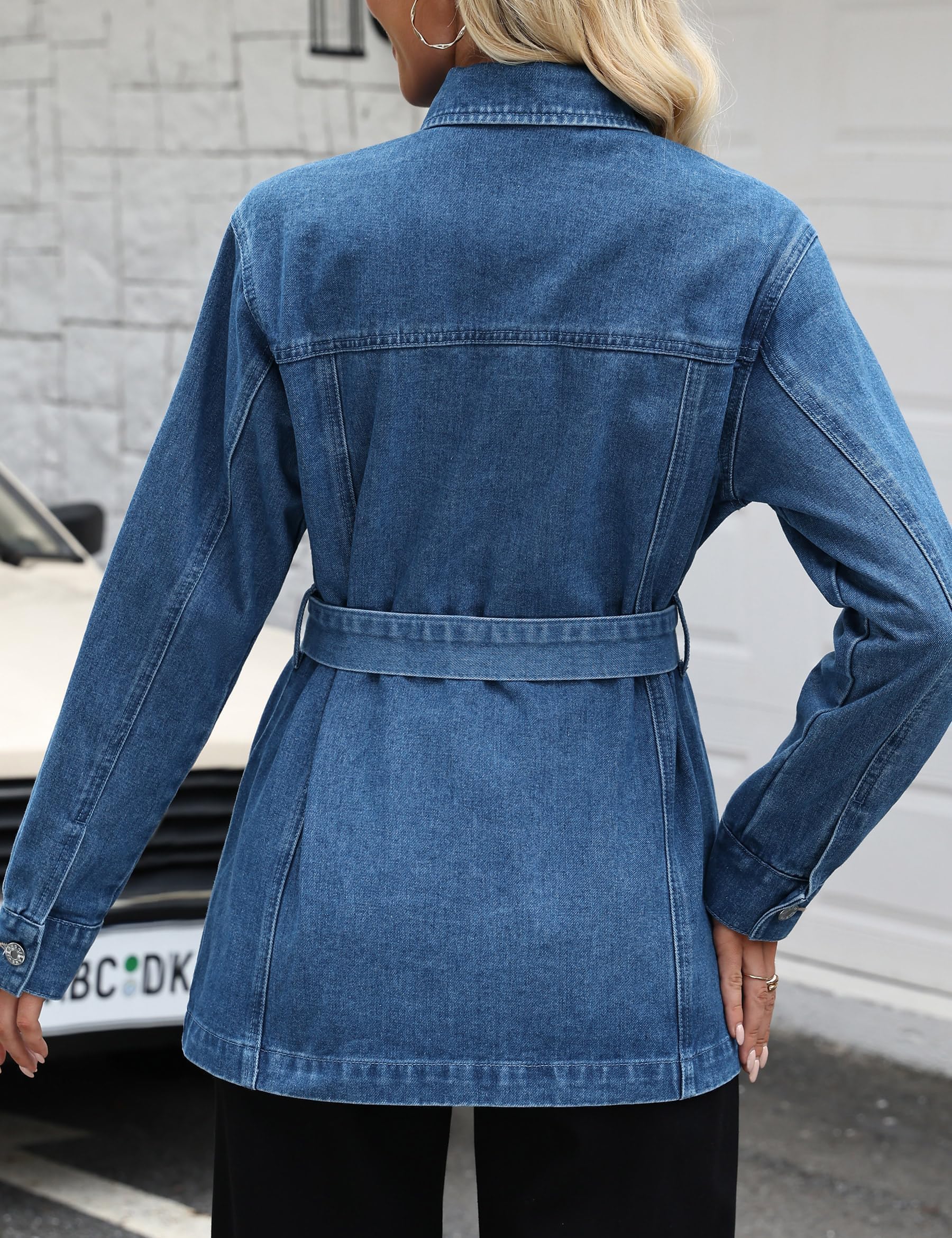 Chaqueta Vaquera de Mujer Oversize Manga Larga con Cierre Botón o Cremallera Casual Moderna Todo Temporada