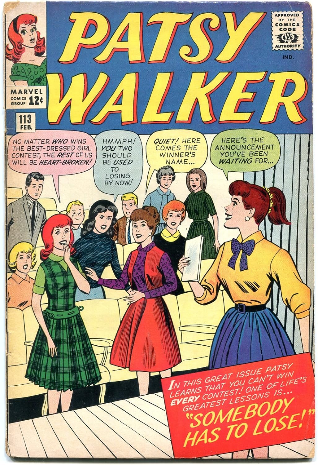 PATSY WALKER #113 1964- paper dolls- fashions- Marvel silver age VG