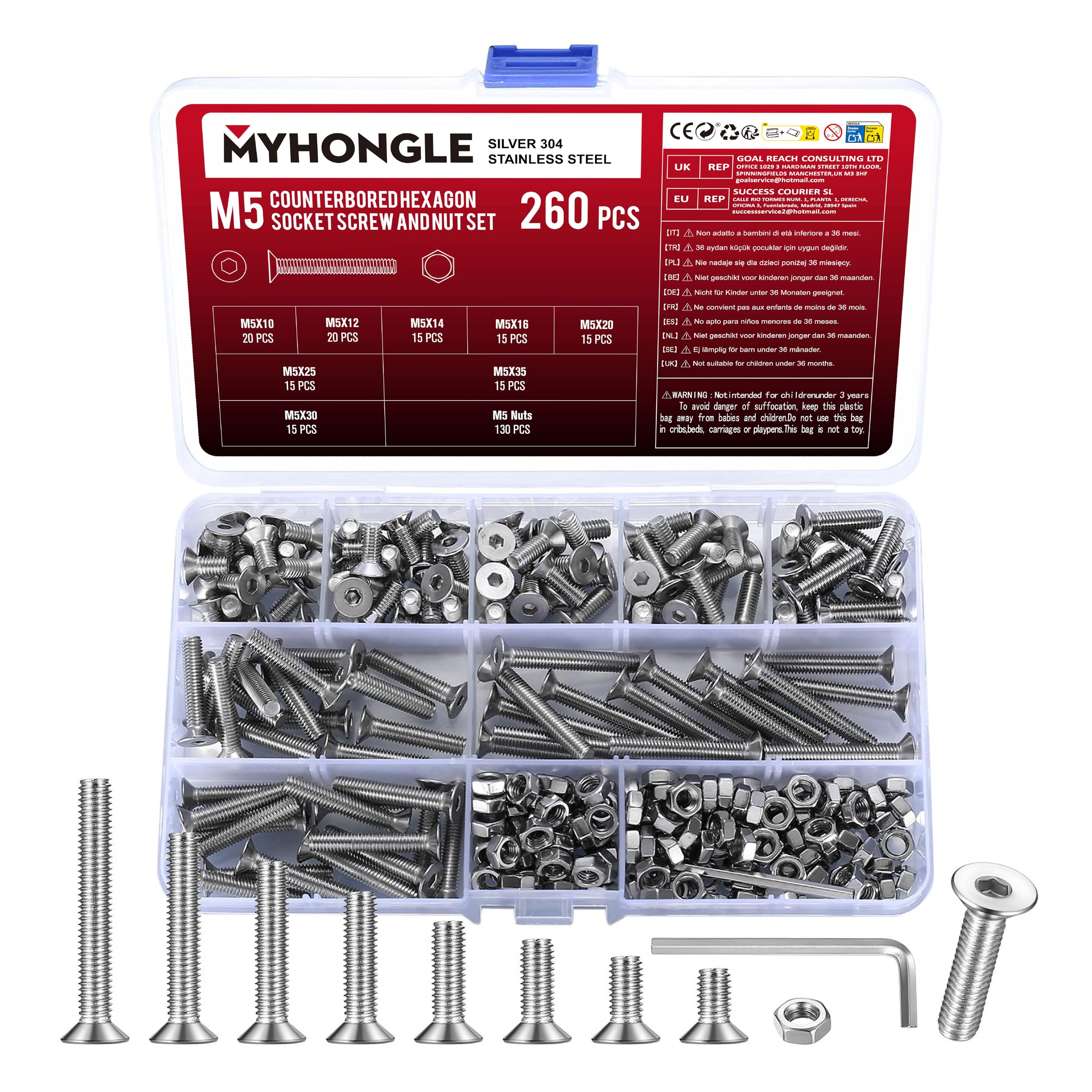 Set Viti Esagonali 8.8 M7 Zincate Con Dadi E Rondelle - Standard DIN
