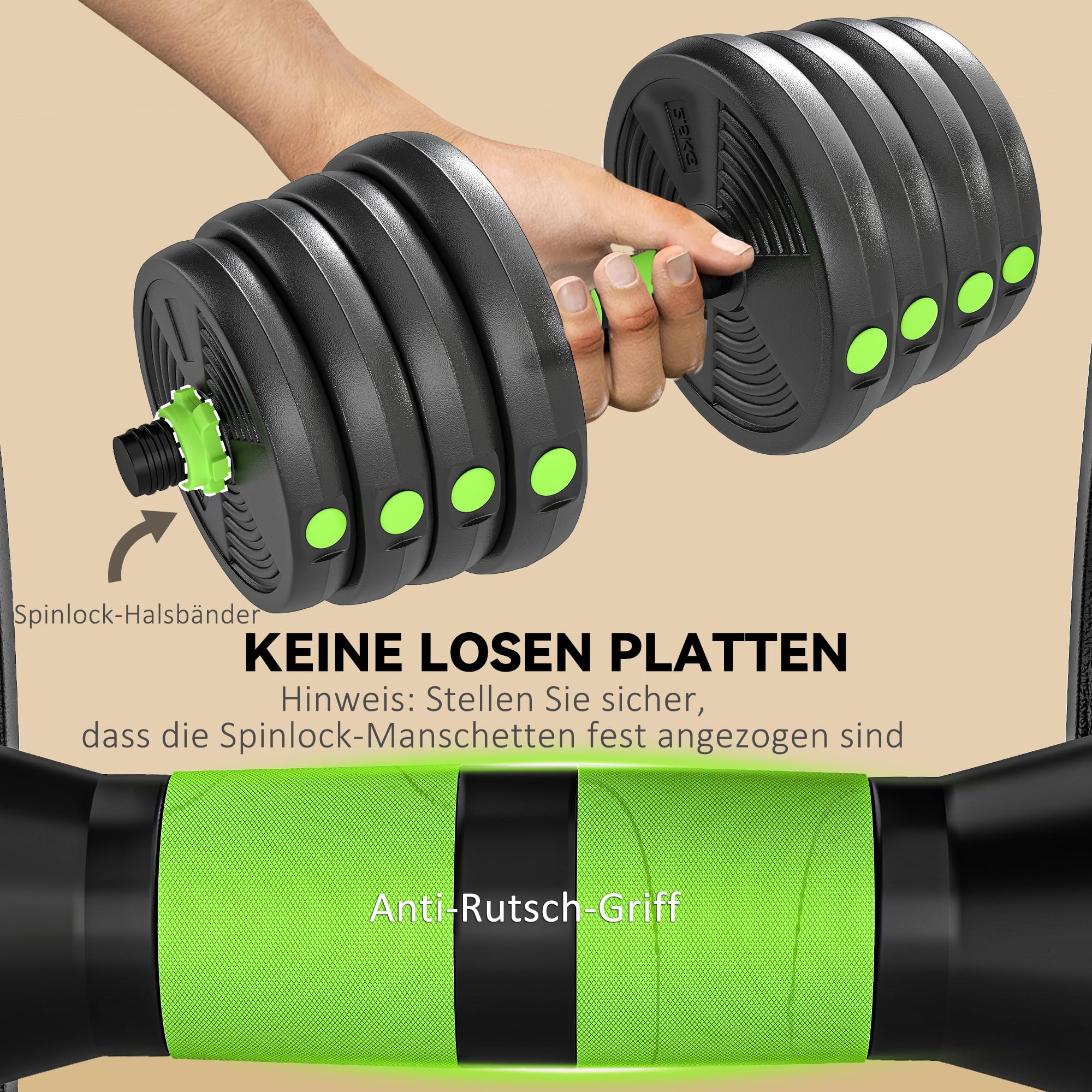 SPORTNOW 3-in-1 Hantelset Verstellbar Kurzhantel Set Verbindungsrohr 30 KG | Hanteln, Langhanteln, Kurzhanteln Set, Krafttraining, Kurzhantelset, Zuhause, Fitnessstudio