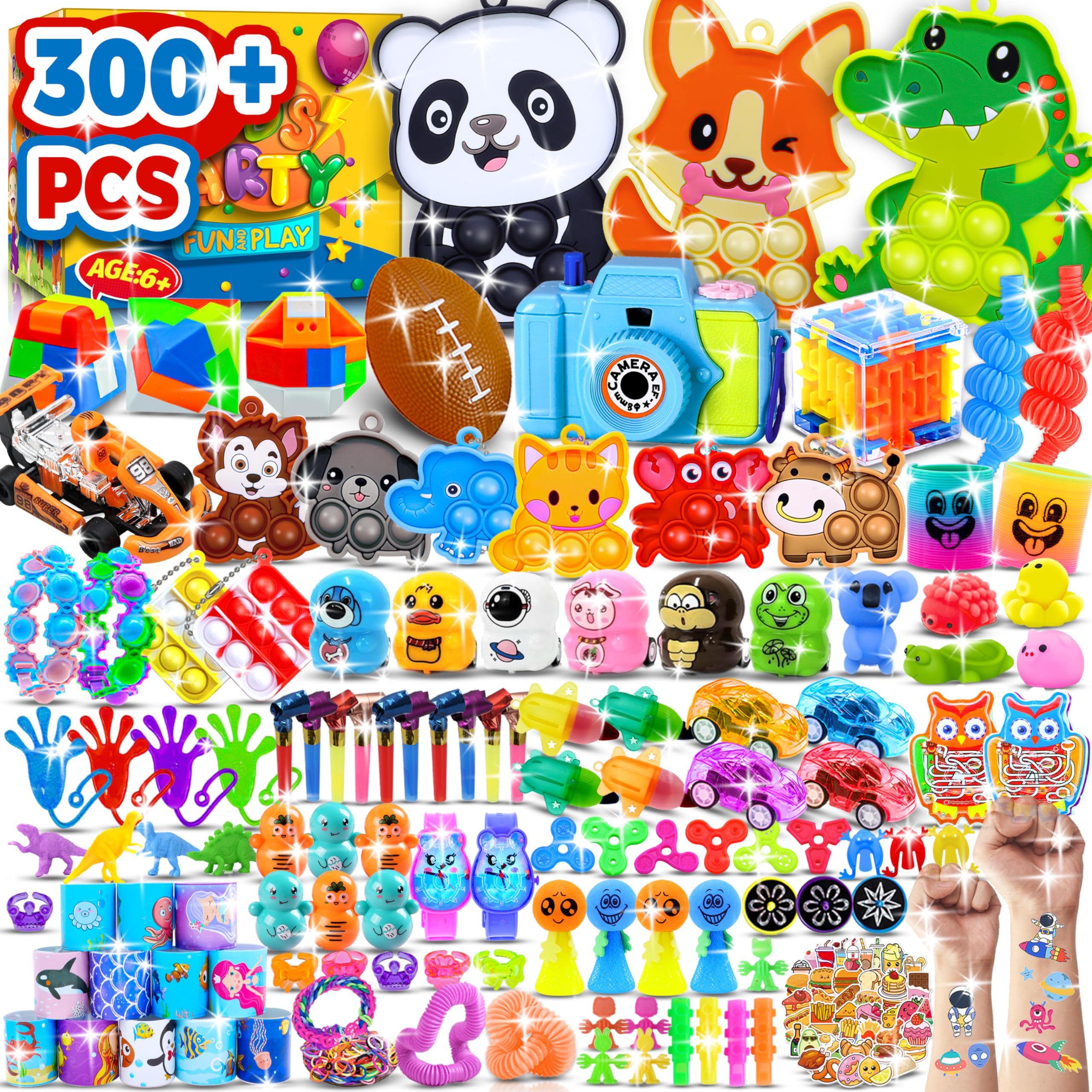 Olganicor 300 PCS Party Favors for Kids, Fidget Toys Bulk, Easter Eggs Fillers, Treasure Box Toy for Classroom Prizes, Goodie Bags Stuffers Birthday Carnival Prize, Pinata Filler Stuffers
