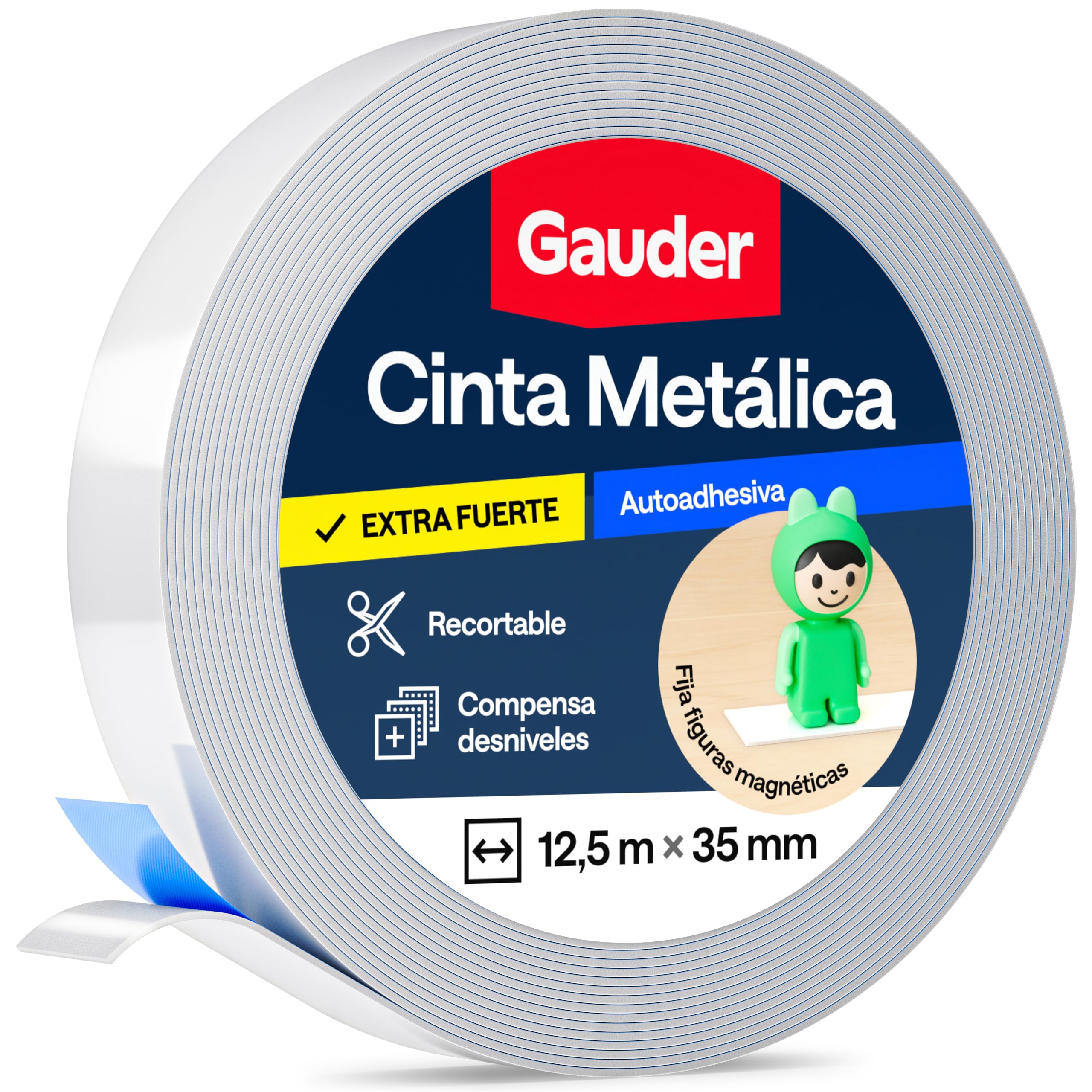 Cinta metálica autoadhesiva para organizar figuras Tonie y juguetes infantiles en estanterías