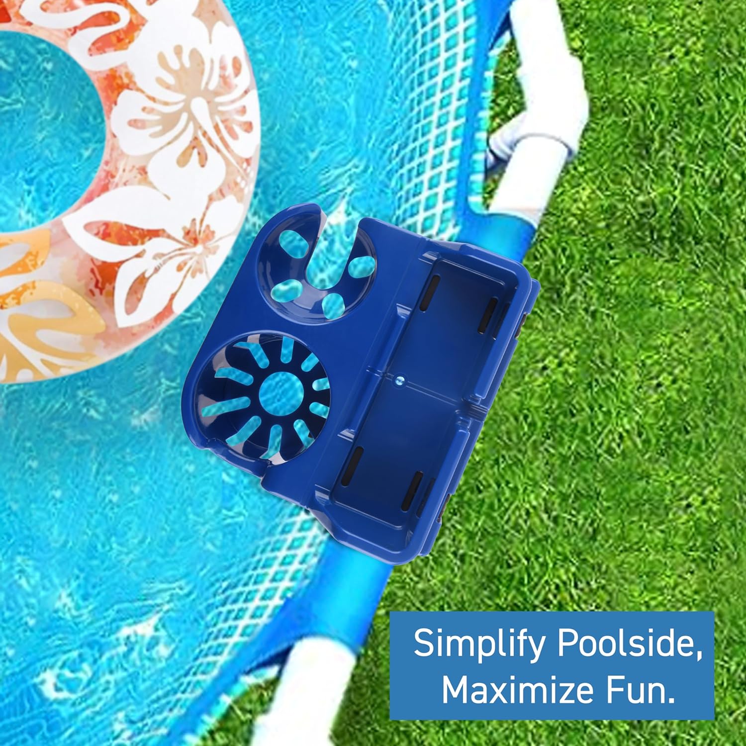 Above Ground Pool Caddy Pool Drink Holder - Pool Cup Holder and Tray- Compatible with Intex Pool Accessories and Bestway