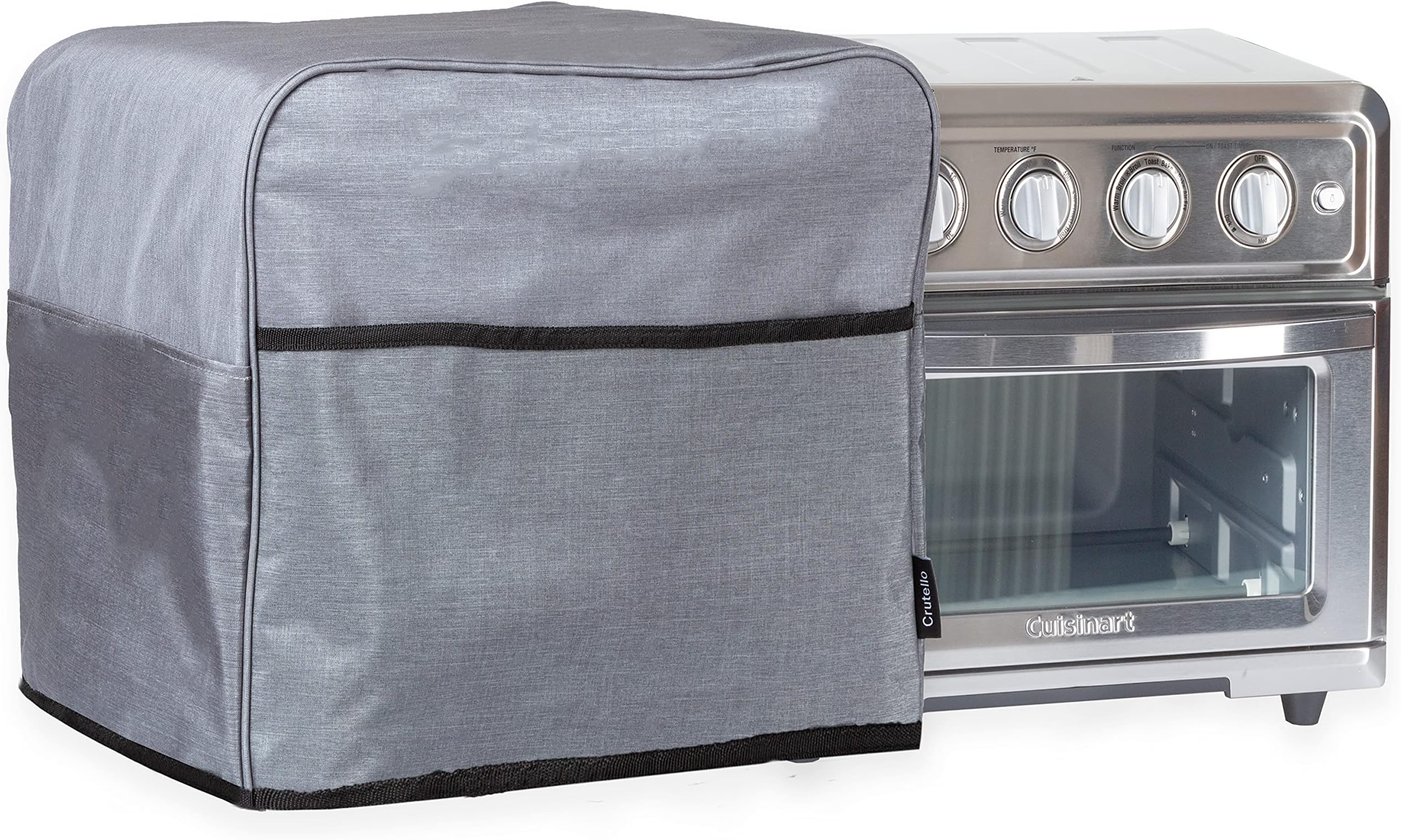 Crutello Convection Toaster Oven Cover with Storage Pockets, Large, Toaster Oven Covers, Fits Machines Up to 17 x 15 x 14 Inches, Compatible with Cuisinart Toaster Oven Cover