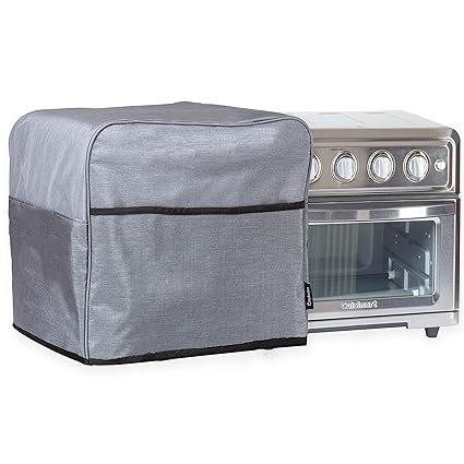 Crutello Convection Toaster Oven Cover with Storage Pockets, Large, Toaster Oven Covers For Kitchen Counter - Fits Machines Up to 17 x 15 x 14 Inches, Cuisinart Toaster Oven Cover