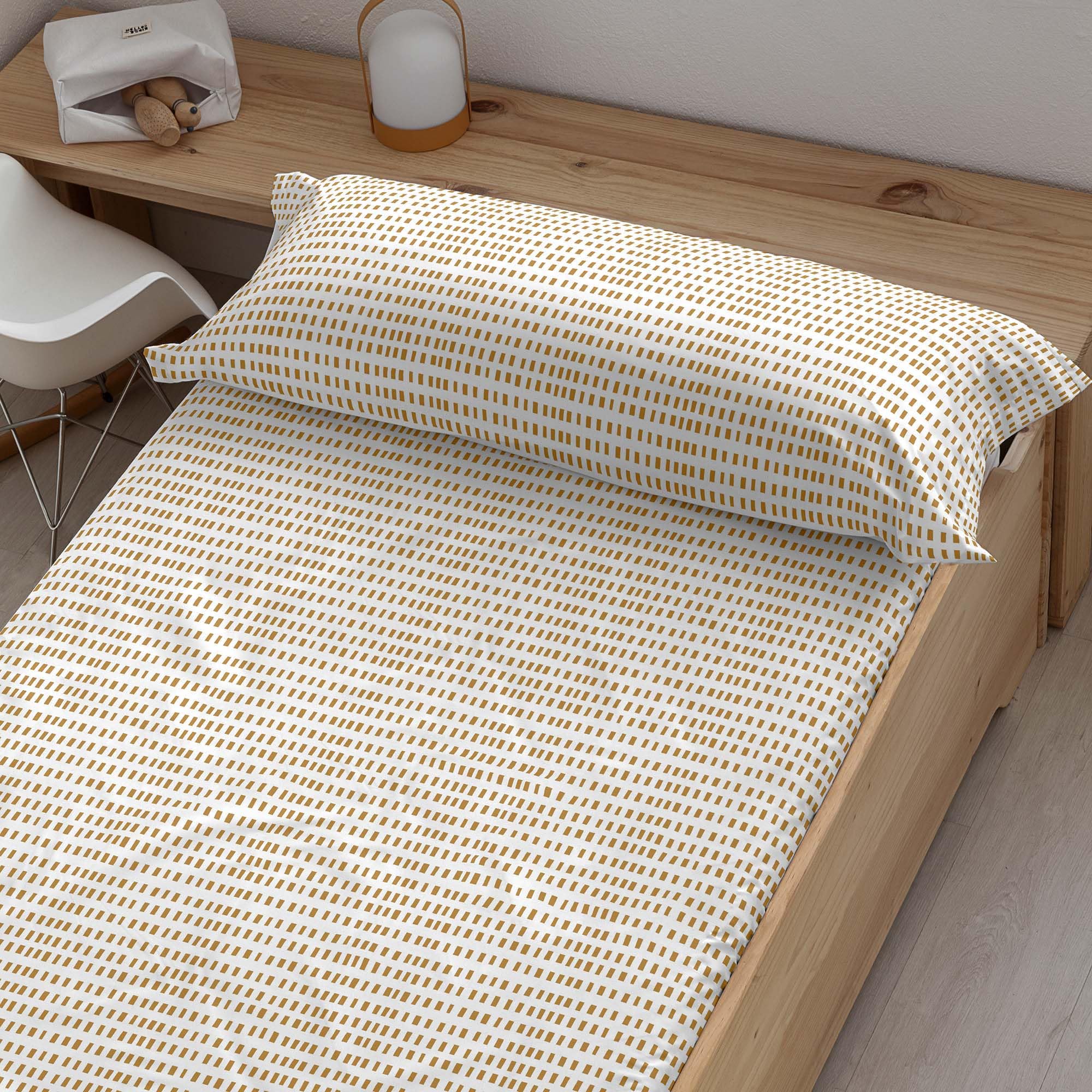 Drap-housse coton peigné 175 fils BELUM Huali pour lit une place 105