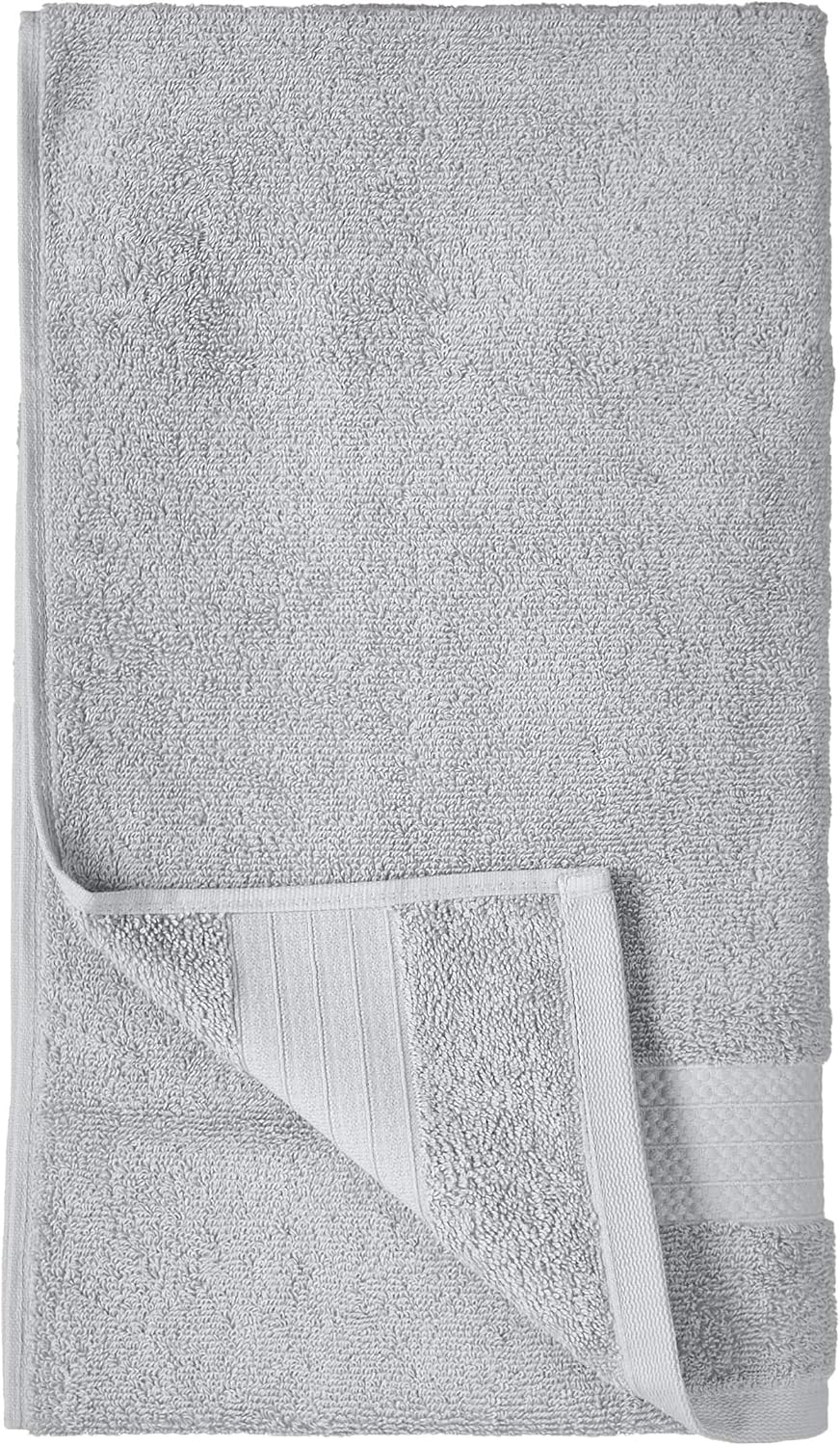 Amazon Basics 6 Piece Performance Bath Towels Set - Soft Silver