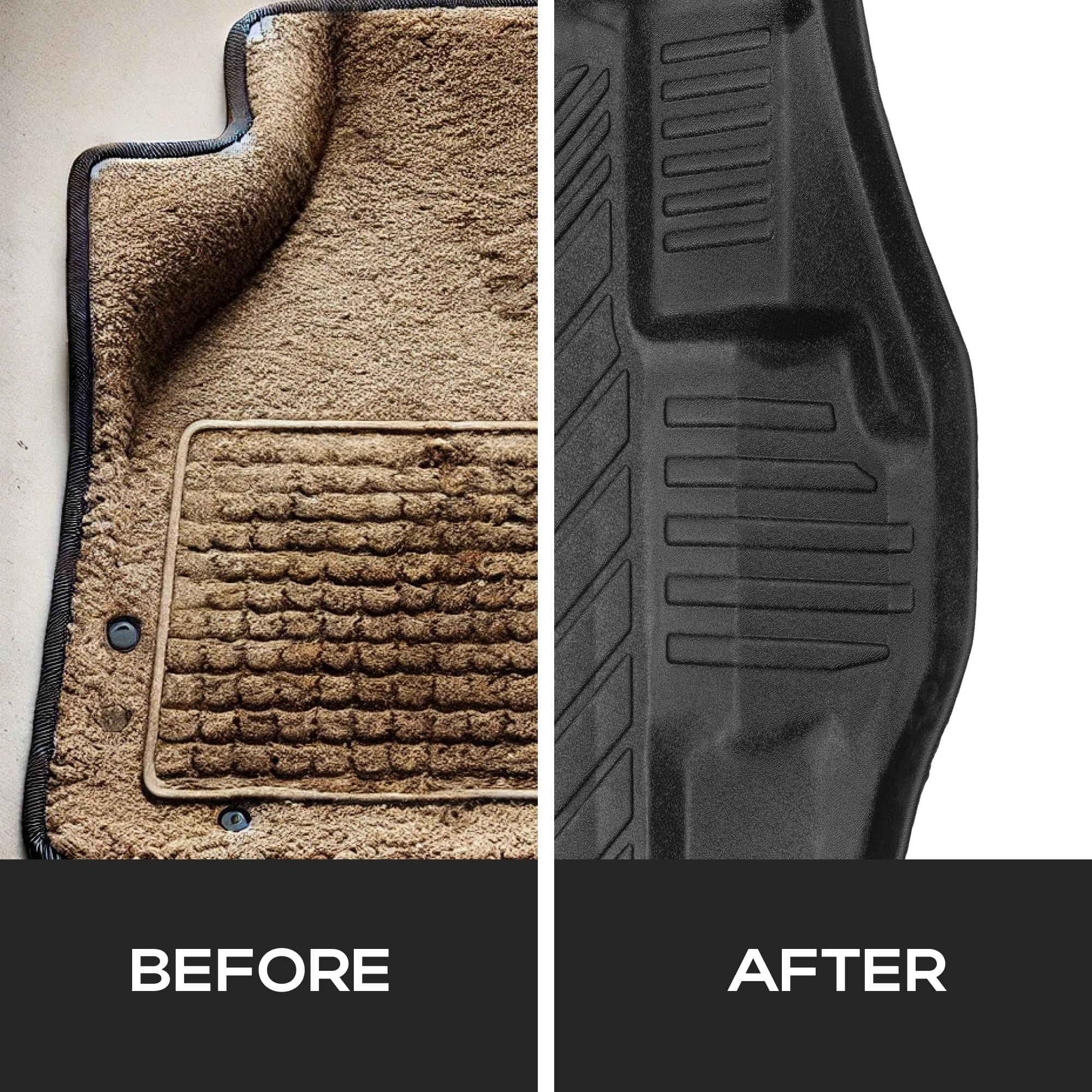 All-Weather Custom Fit Floor Mats Compatible with Ford F-150 2015-2024 2025 - Heavy Duty TPE Car Mats Full — view 5