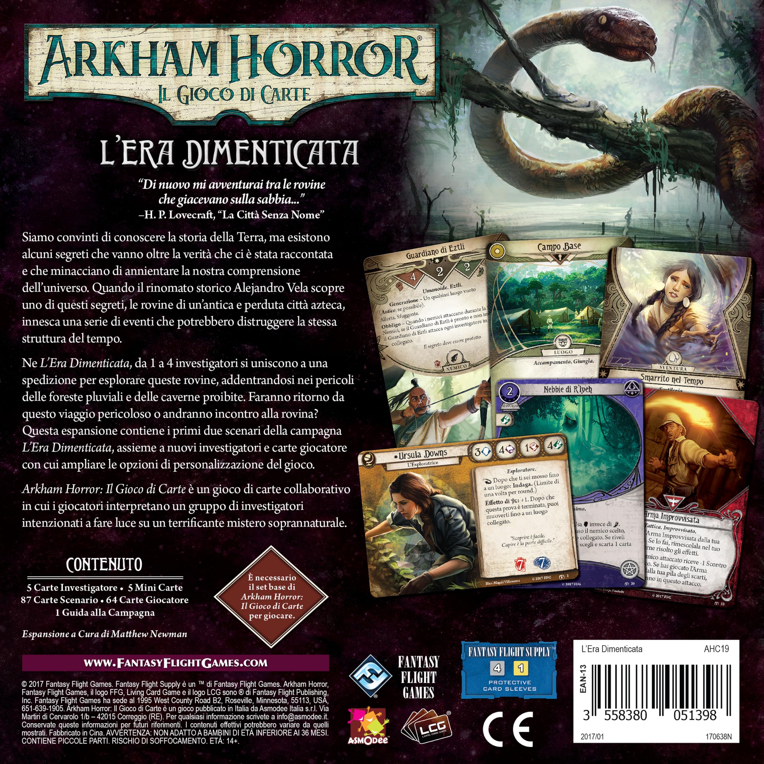 Asmodee - Arkham Horror, Il Gioco di Carte: L'Era Dimenticata - Espansione Campagna, Edizione in Italiano