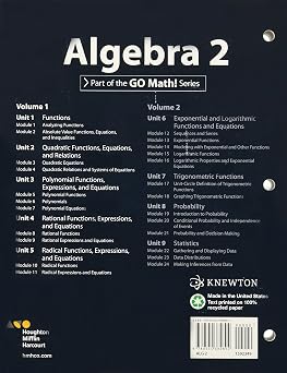 Interactive Student Edition Volume 1 2015 (HMH Algebra 2)