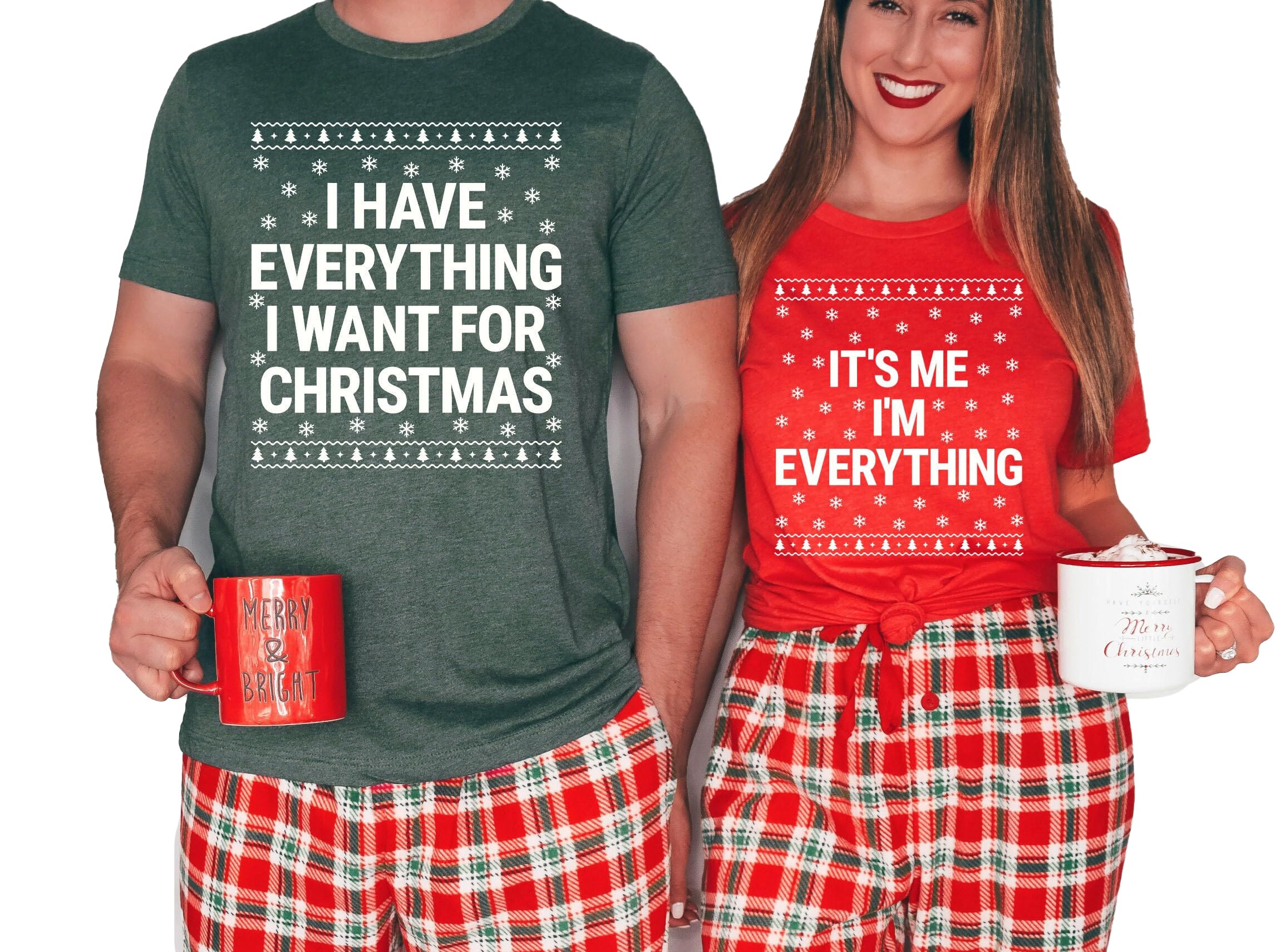 HandmadeI Have Everything I Want For Christmas Shirt, It's Me I'm Everything Shirt, Funny Christmas Matching Shirts For Couple, Xmas Party Couple Tee, Family Christmas Shirt, Funny Couple Shirts