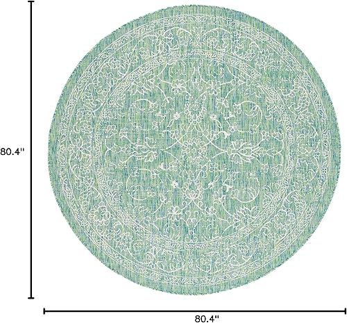 Vista 67 de SAFAVIEH Courtyard Collection - Alfombra decorativa, 2 pies 3 pulgadas x 5 pies, turquesa, no desprende pelusa y de fácil cuidado, para interiores