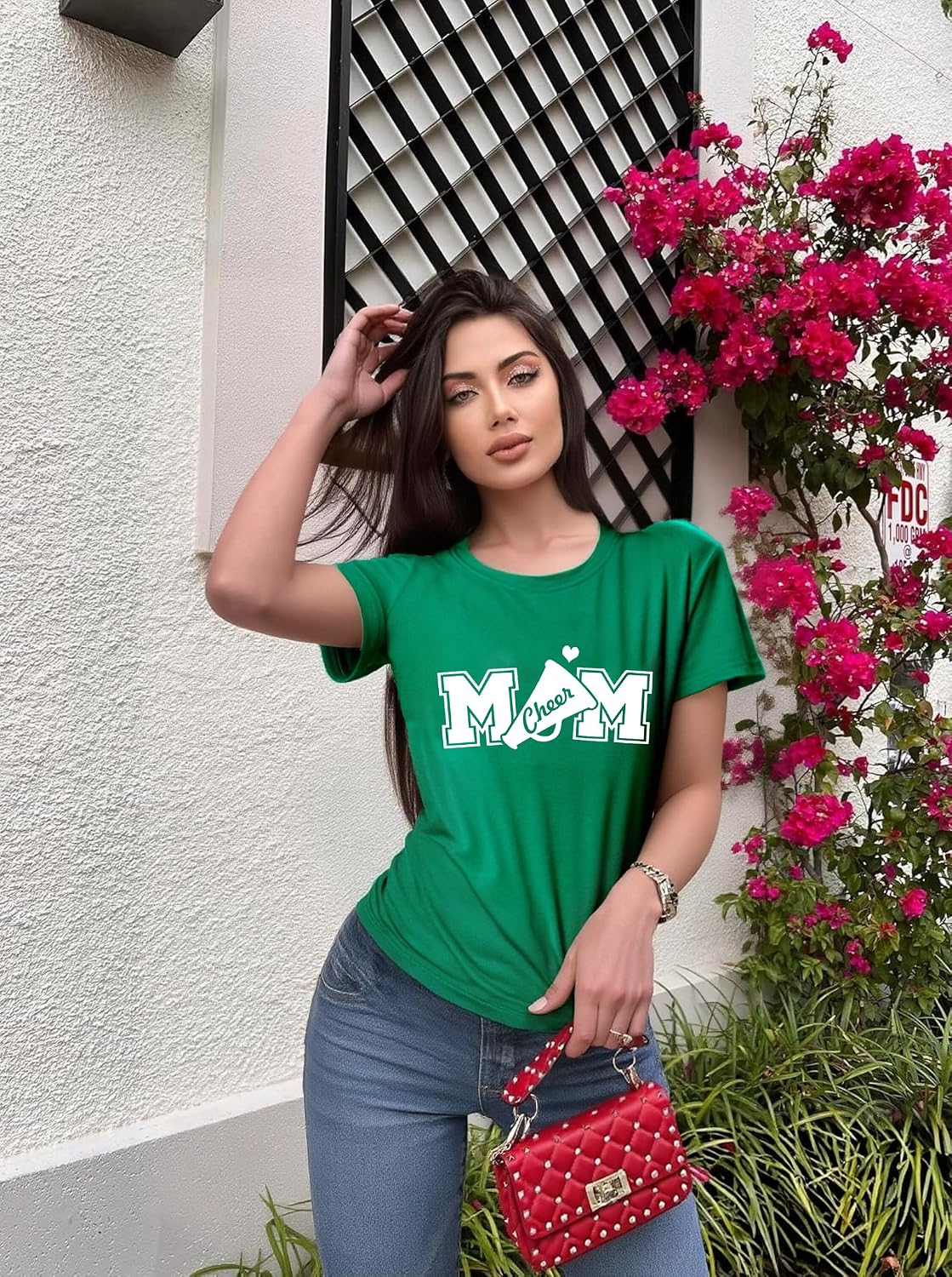 Cheer Mom Shirts for Women Funny Sports Mama Tee Tops Love Mama Shirt-in My Cheer Mom Era T-Shirts Gift Game Day