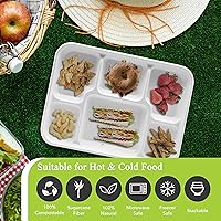 Vista 52 de three leaf 6 COMPARTMENT BAGASSE TRAY 400 Ct. Heavy-Duty- Super Strong- Natural- Eco-Friendly Disposable Bagasse Plates, 100% Biodegradable 6
