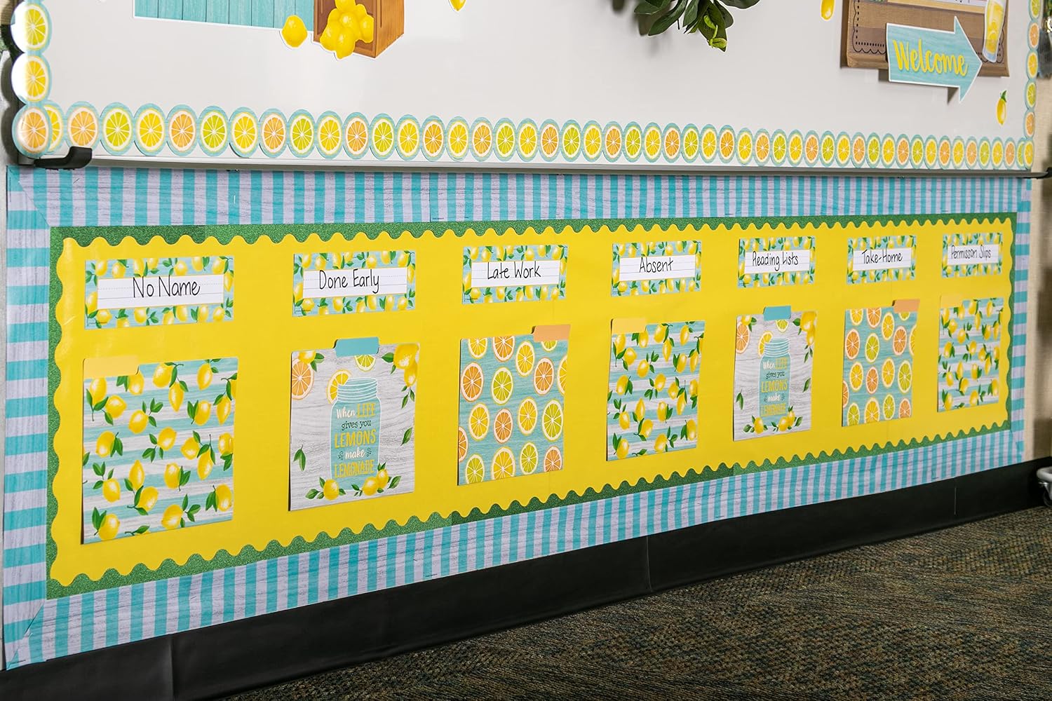Teacher Created Resources Lemon Zest Flat Name Plates, 11.5" x 3.5", Large, Multicolor, Pack of 36