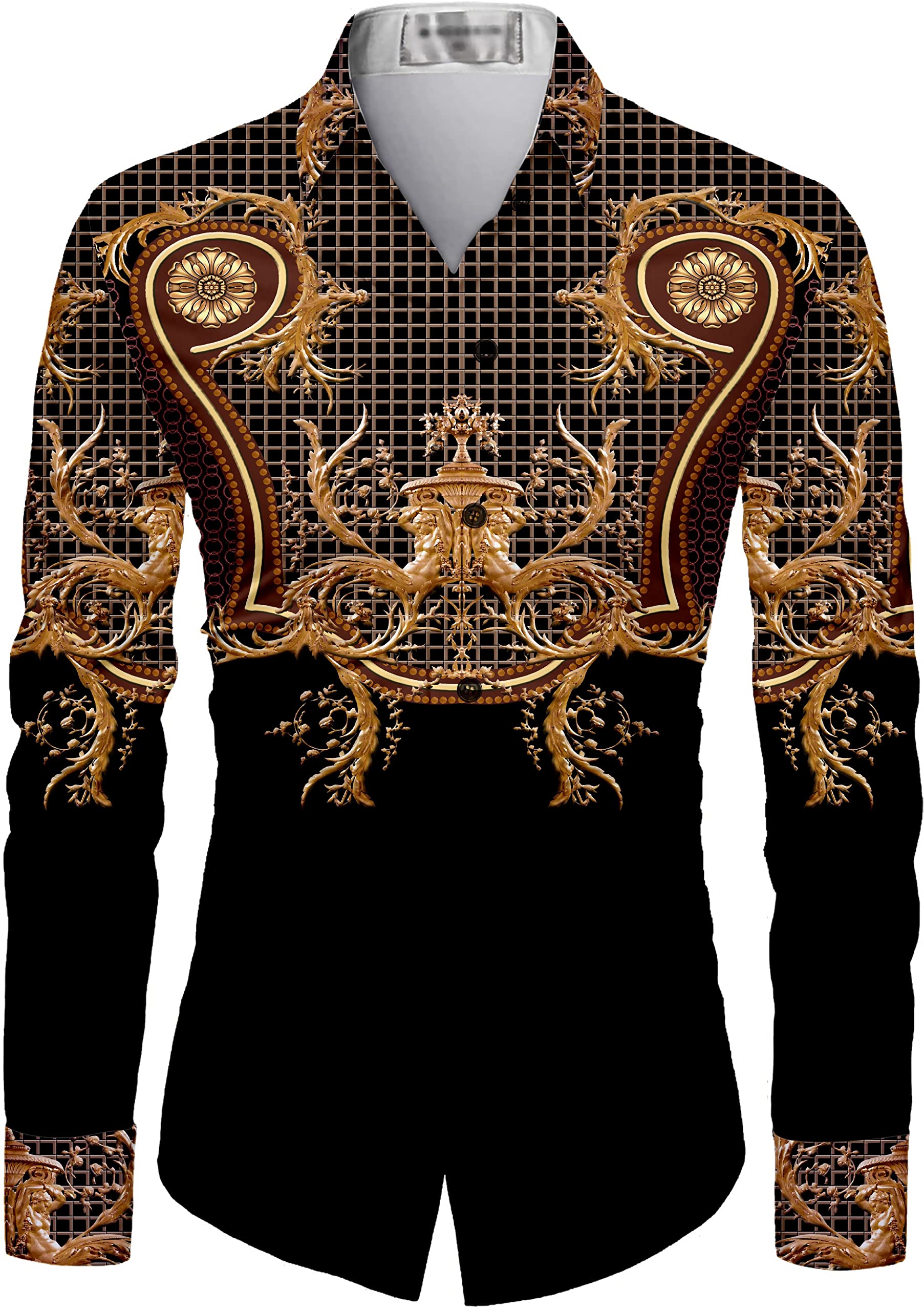 Men's Polycotton Regular Fit Printed Unstitched Shirt Fabric 2.25 Meters with Elegant Design For Casual Outings, Parties, Festivals (BLACK)-image-34