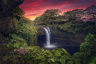 PLAYVERSE - Rainbow Falls, Hawaii Waterfall - 500 Piece Jigsaw Puzzle for Adults - 20.4 in. x 14.9 in. | 52 x 38 cm