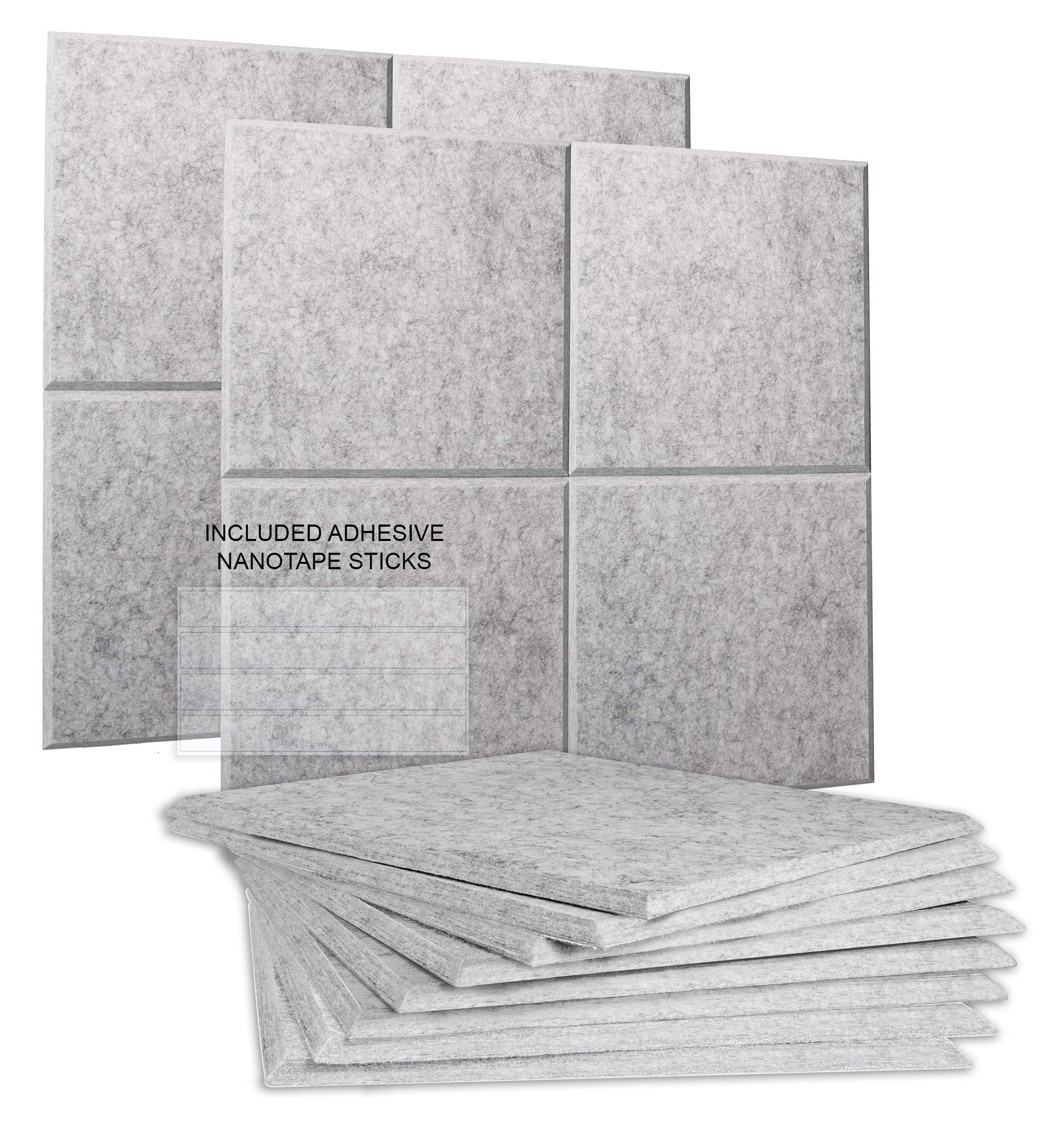 Sound Proof Sound Panels - 16 Pack 12" X 12" X 0.4" Acoustic Foam With Adhesive Stickers, Sound Absorbing Panels for Music Recording Studio Equipment, Home Sound Insulation A2S