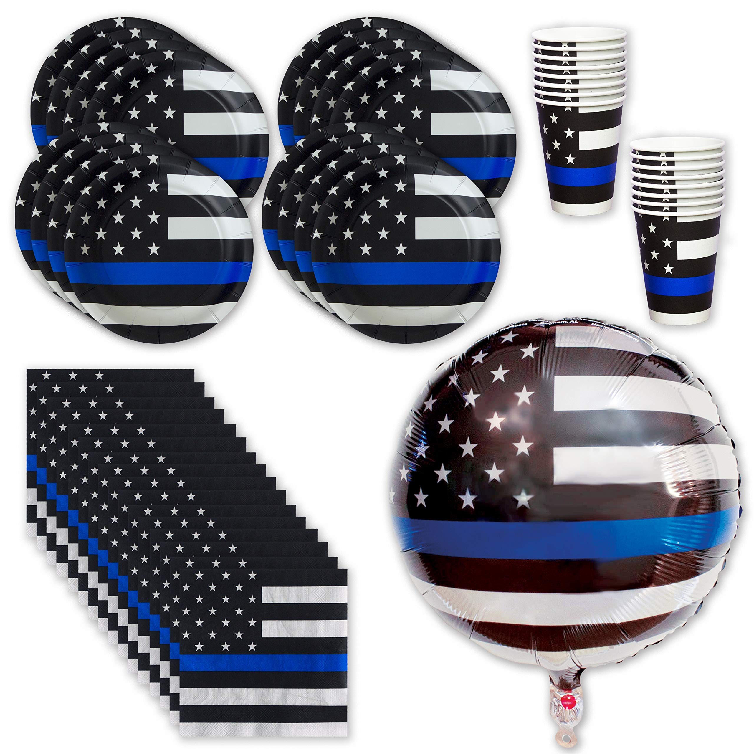 Havercamp PoliceThin Blue Line Party for 16 Guests; Includes 16 ea. 7