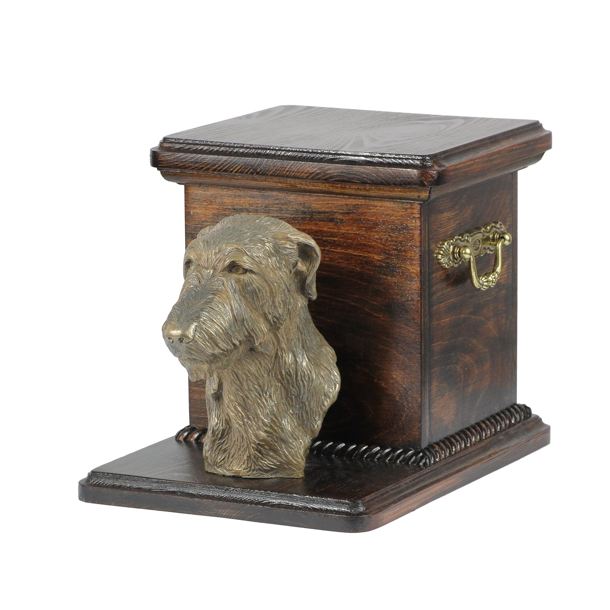 Urne pour cendres haut de gamme avec statue bronze de limier