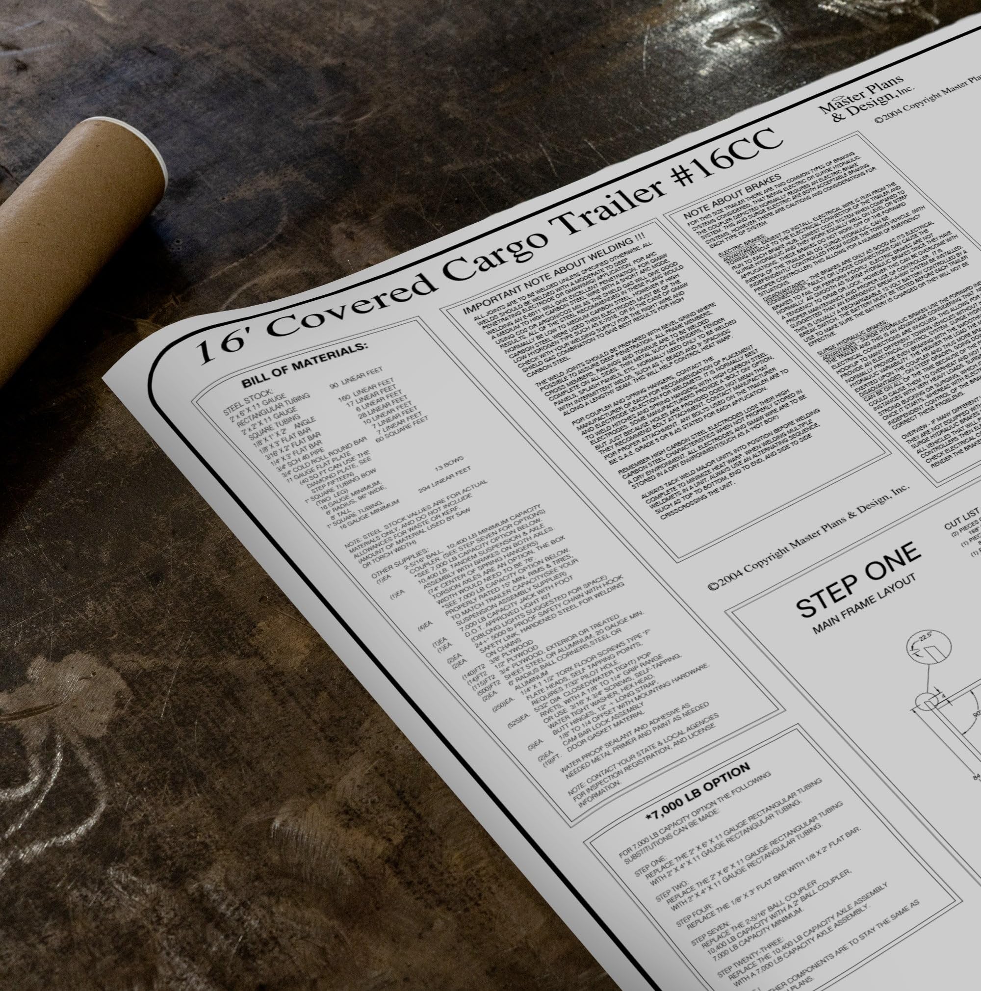 The Trailer Parts Outlet - 16CC - 16'x8' Covered Cargo Trailer DIY Master Plan w/Blueprint