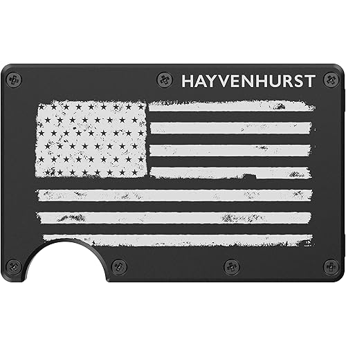 Hayvenhurst Slim Minimalist Front Pocket RFID Blocking Metal Wallets for Men with Money Clip