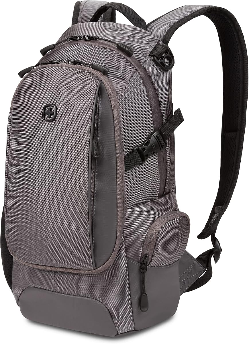Mochila City Pack, transporte diario de perfil delgado, panel posterior con flujo de aire, bolsillo para tableta y organizador plano, gris balístico, 15,9 L, 18 pulgadas