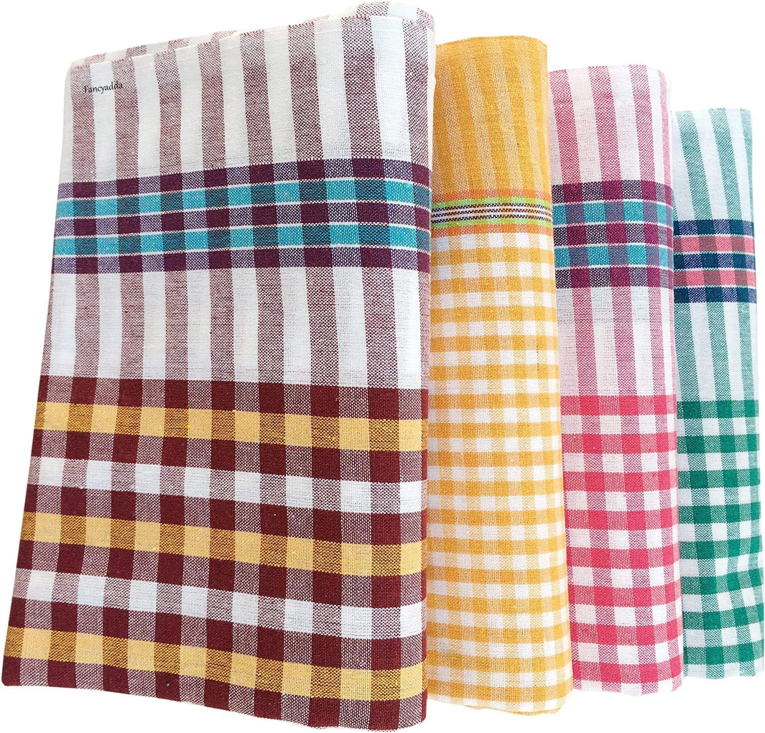 Cotton Bath Towels 450 GSM (Set Of 4, Multcolor, Extra Large Size, 80 Cm X 160 Cm), Assorted