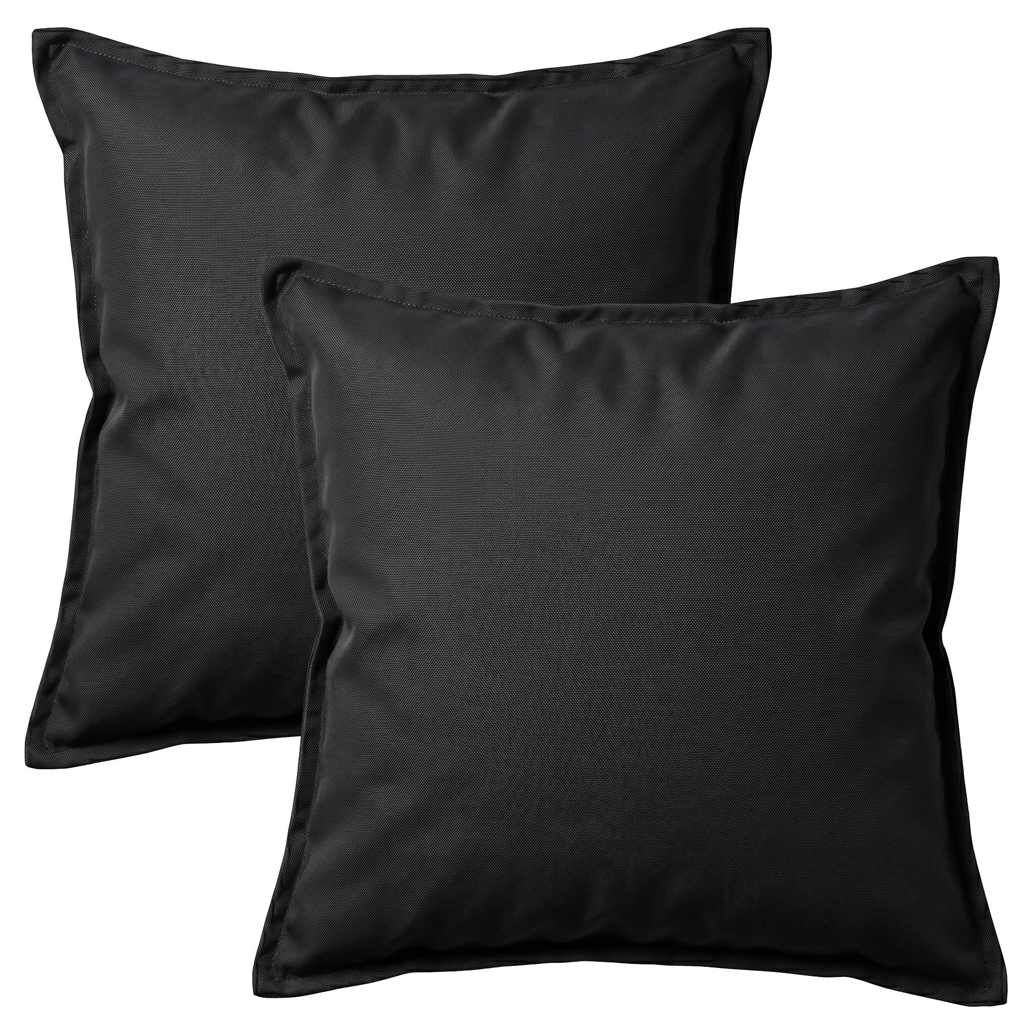 2 Pack Waterproof Outdoor Garden Furniture Seat Cushion 45x45cm Decorative Throw Pillow, Filled Cushion Cushion Covers 18"x18" for Garden Sofa Chair Livingroom Bedroom Patio (Black)