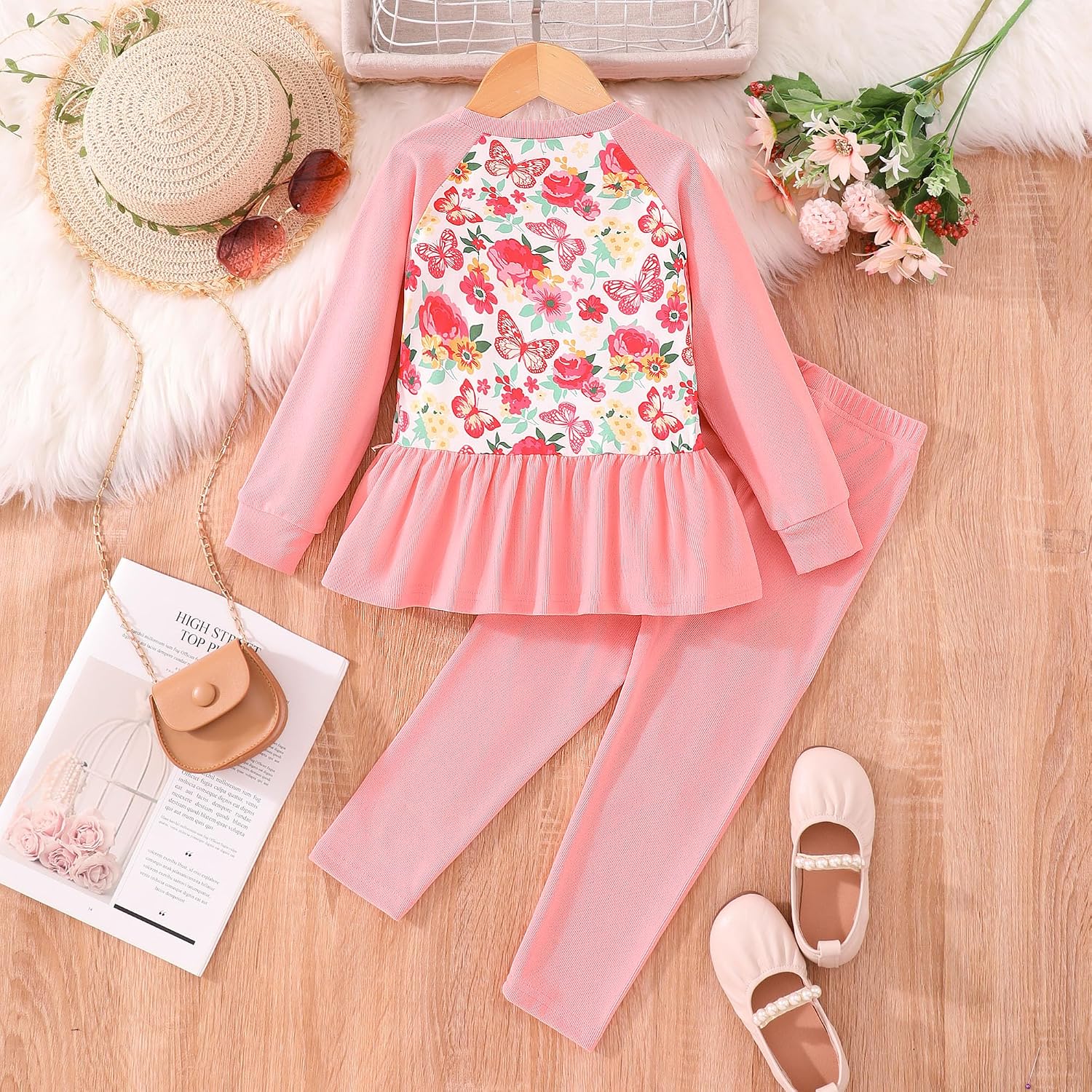 Little Girls Clothes Sets - Cute Sweatshirts Top Shirt & Leggings 2 Piece Kids Fall Winter Outfits Toddler Clothing