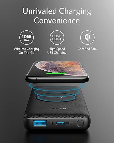 Miniatura 3 de Anker Cargador portátil inalámbrico PowerCore III de 10,000 mAh con carga inalámbrica de 10 W certificada Qi y carga rápida USB-C de 18 W para