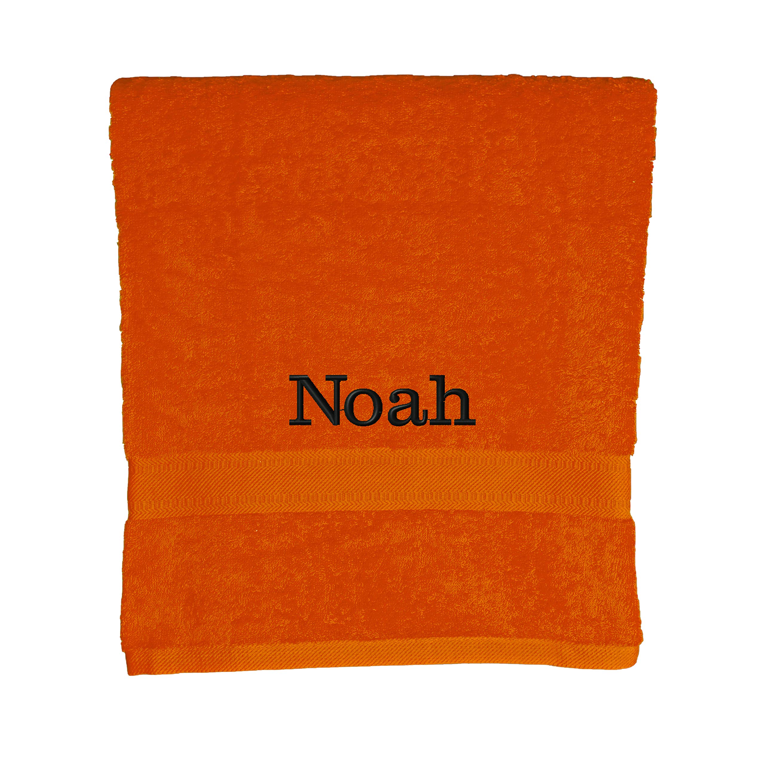 aztex Personalised Combed Cotton Towels, 100% Cotton - Bath Towel, Orange