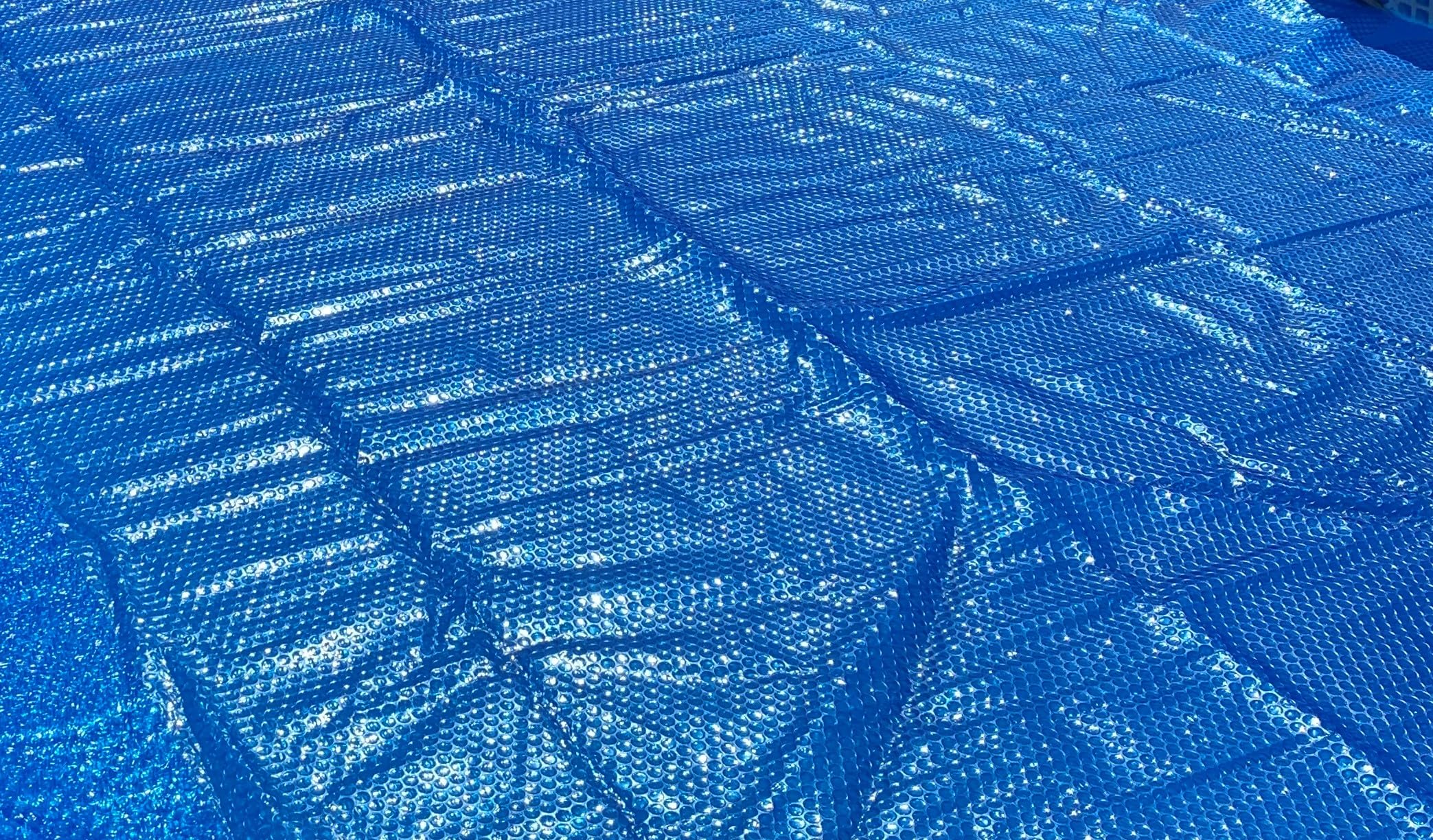 Bache Solaire 505 x 305 cm - Ovale - Bleu - pour Piscine Acier