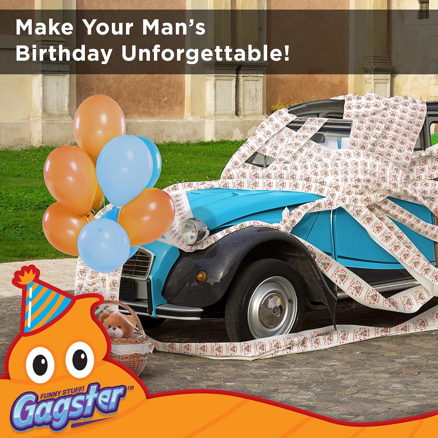 Happy Birthday Gag Tissue Paper – Toilet Paper Roll with 'I Love the Outta You' – Funny Novelty Gag Gift for Men & Women – 3-Ply 200 Sheets Per Roll – Birthday Decorations & Romantic Prank