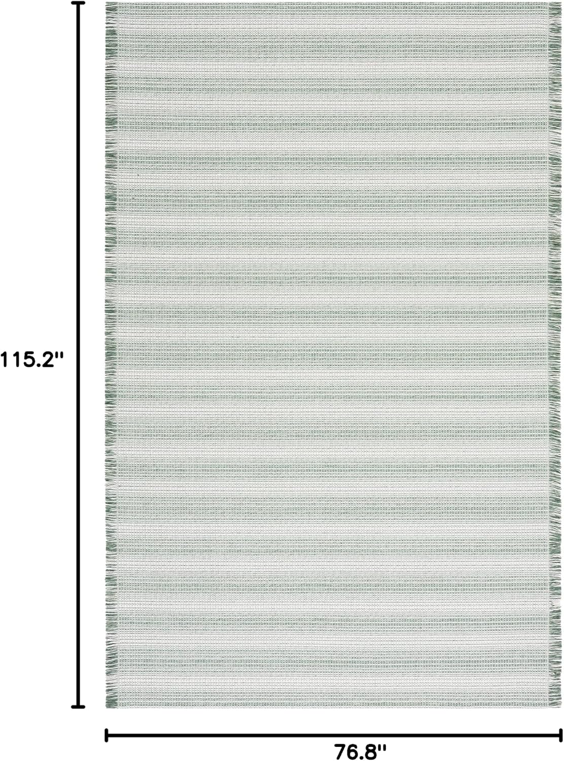 SAFAVIEH Augustine Collection Area Rug - 6'4" x 9'6", Ivory & Green, Cotton Stripe Fringe Design, Non-Shedding & Easy Care, Ideal for High Traffic Areas in Living Room, Bedroom (AGT501Y)