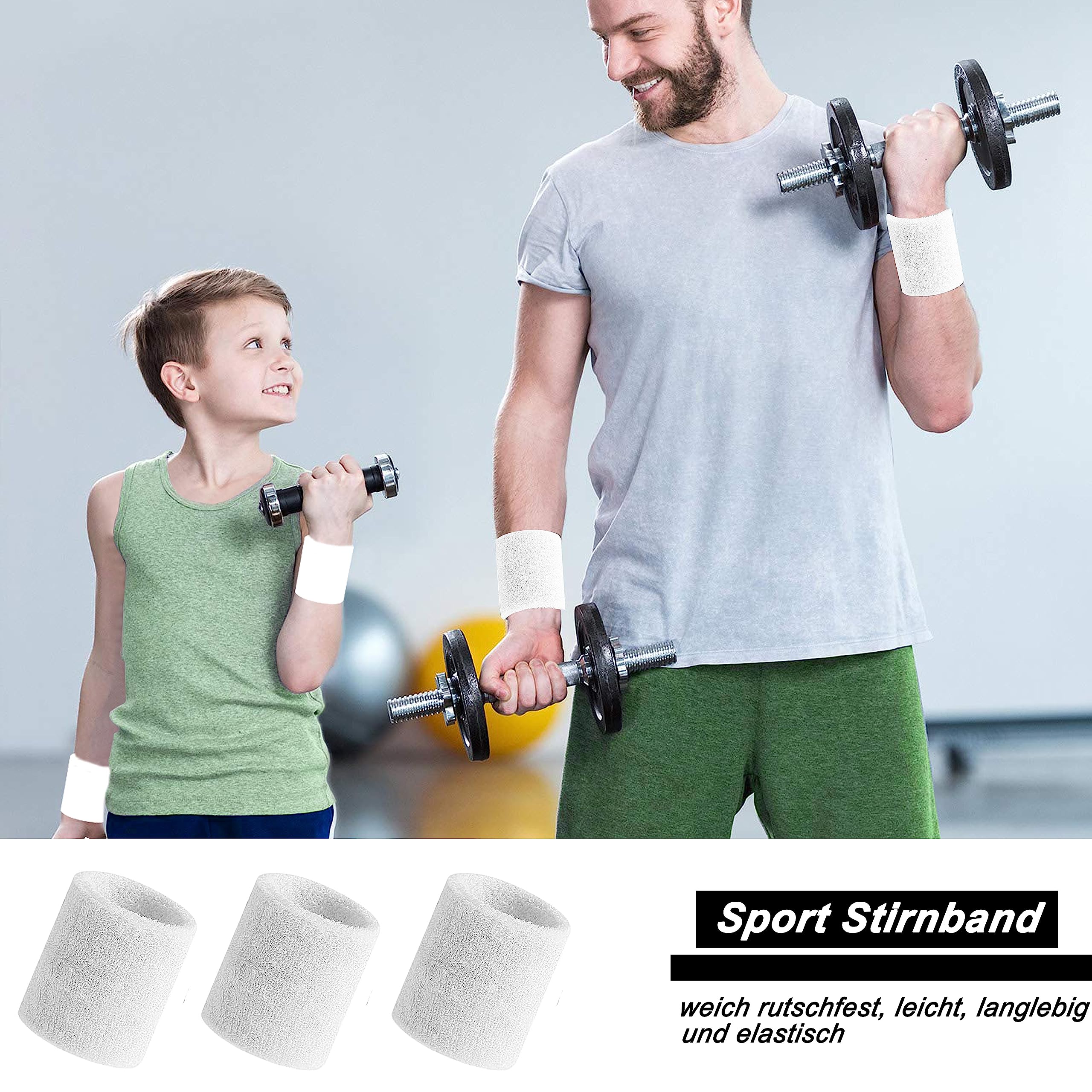 Opaska przeciwpotowa, 6 sztuk sportowych opasek na nadgarstek, oddychająca opaska przeciwpotowa na nadgarstek, opaska fitness, do tenisa, koszykówki, piłki nożnej, biegania