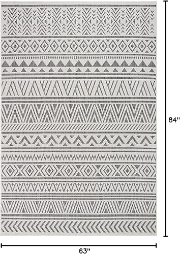 Vista 267 de Adiva Rugs - Alfombra para interior y exterior, tapete fácil de limpiar, resistente a la intemperie y las manchas, para comedor, patio, terraza