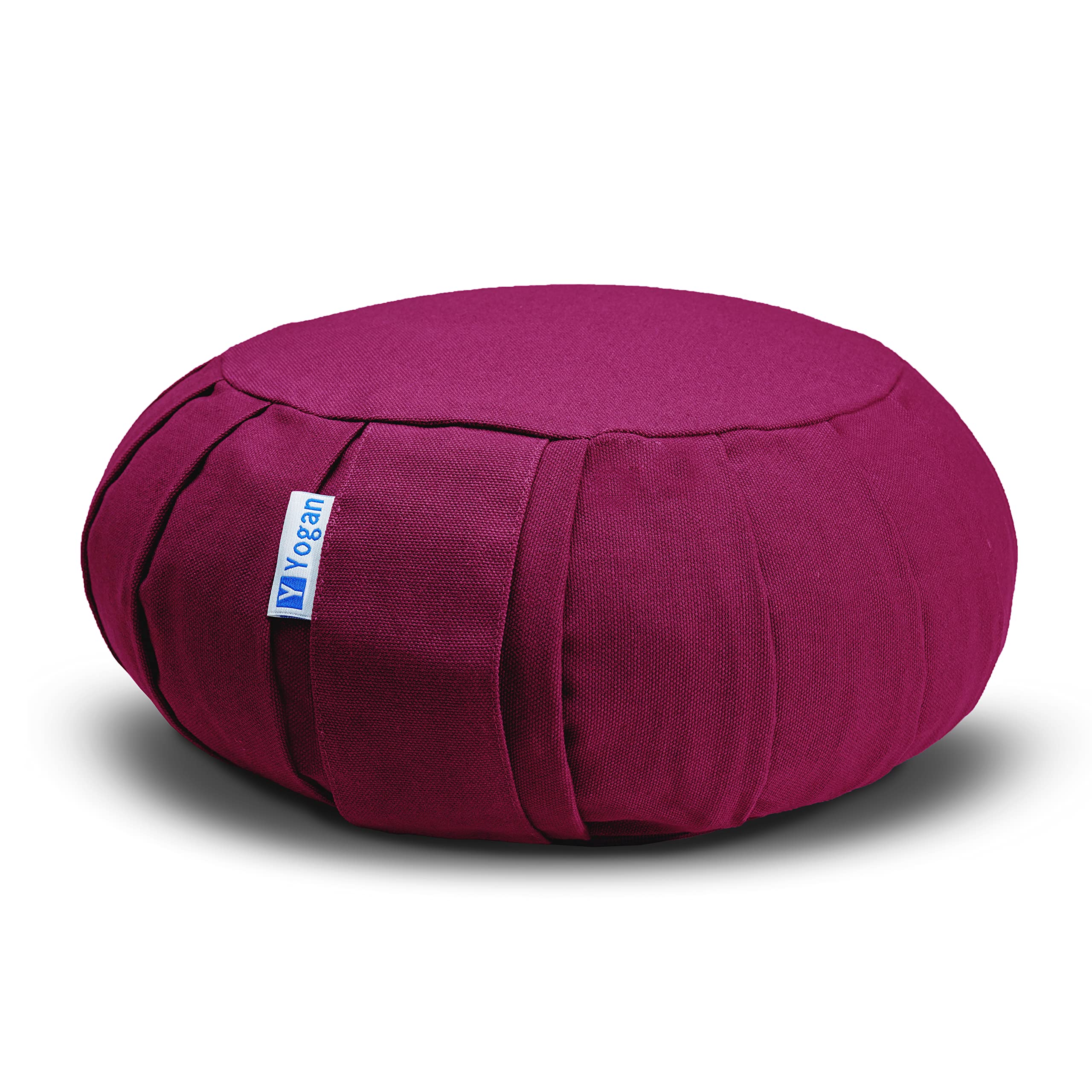 Yogan Yoga Cushion/Meditation Cushion | Natural Buckwheat Hulls Filling | Outer Cover (Could be Removed and Washed) - Made of 100% Organic Cotton (Burgundy) — image 1