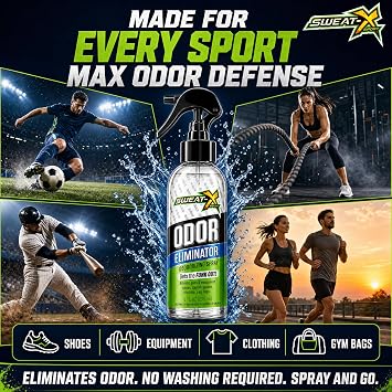 SWEATX Odor Eliminator Spray, Active Fresh, 8 fl oz