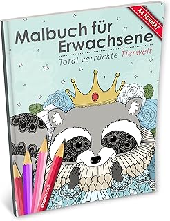 Malbuch für Erwachsene: Total verrückte Tierwelt (Kleestern®, A4 Format, 40+ Motive): Volume 14 (A4 Malbuch für Erwachsene)