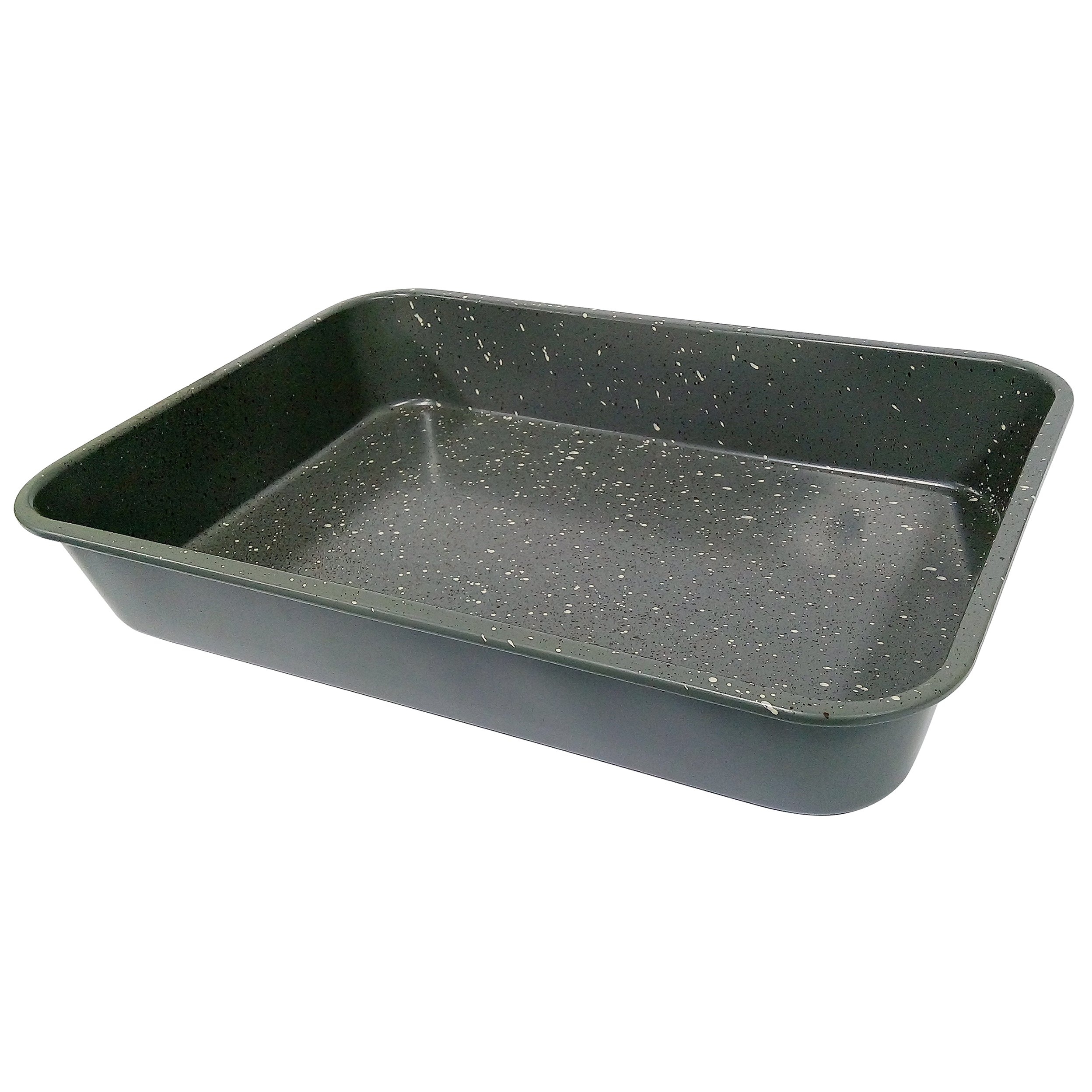 casaWare Grande Lasagna/Asador Sartén 45,7 x 30,5 x 7,6 cm, extra grande, revestimiento de cerámica antiadherente (granito plateado)